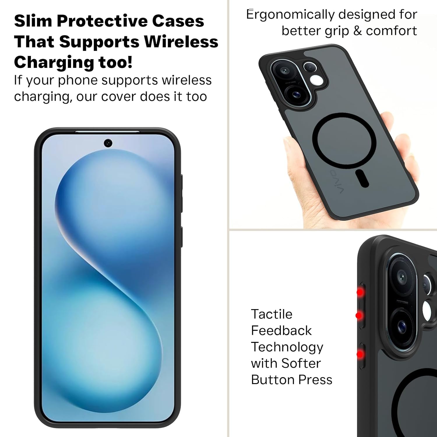 Vivo X200 FE 5G Back Cover Case | Sleek Hybrid - Smoke Black