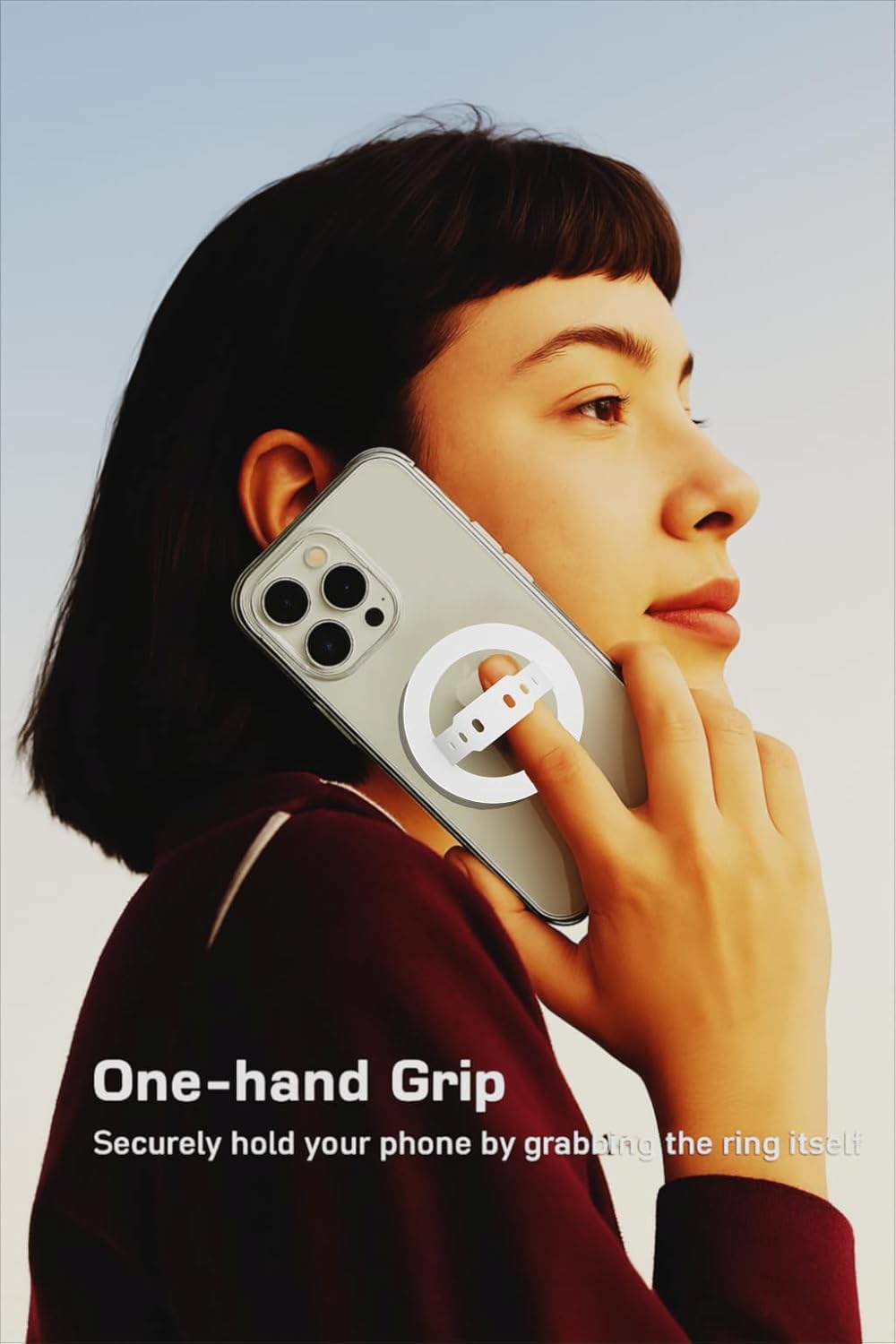 MagSafe Silicone Phone Grip | Magnetic Finger Loop - Silcy White