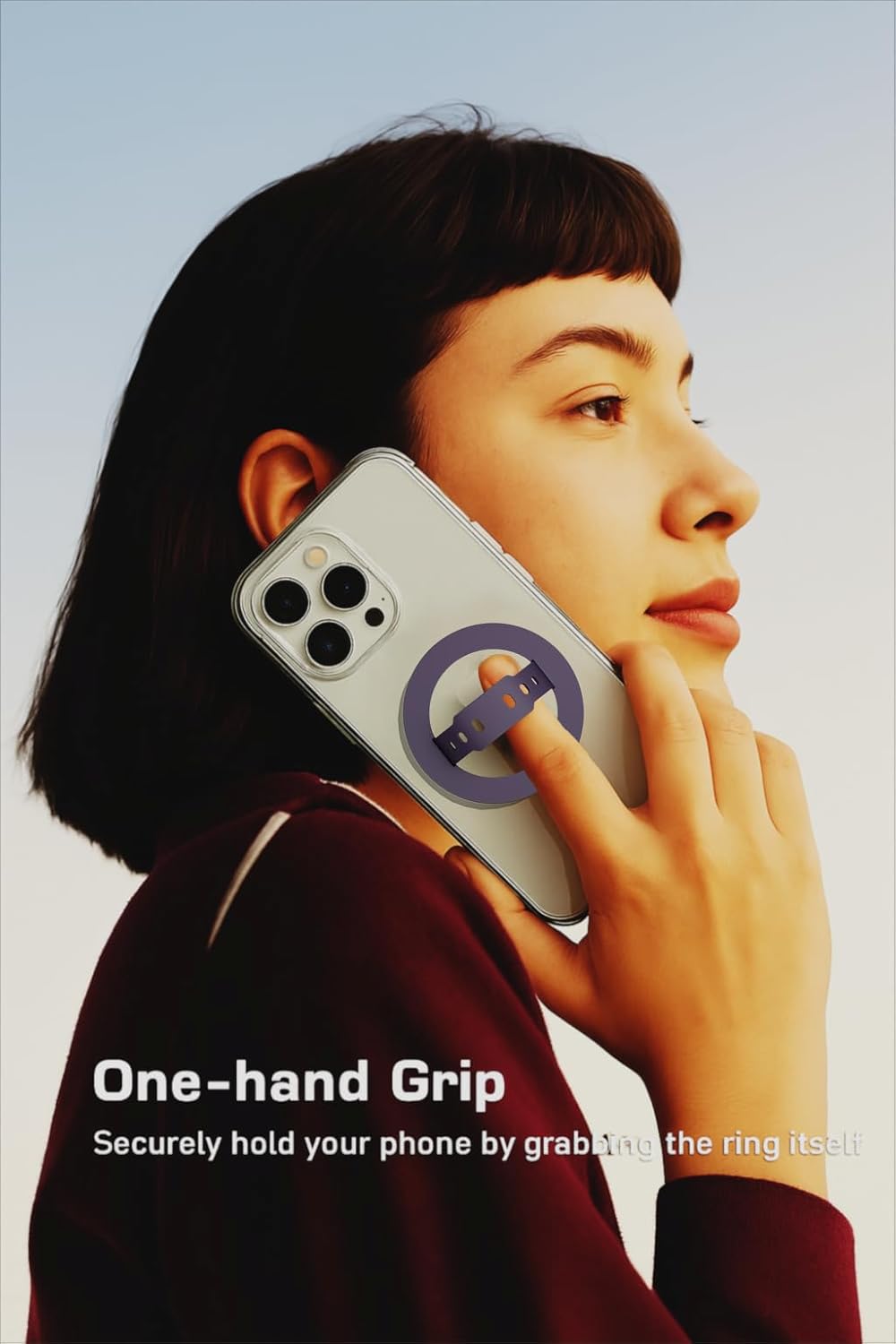 MagSafe Silicone Phone Grip | Finger Loop Holder - Silcy Purple