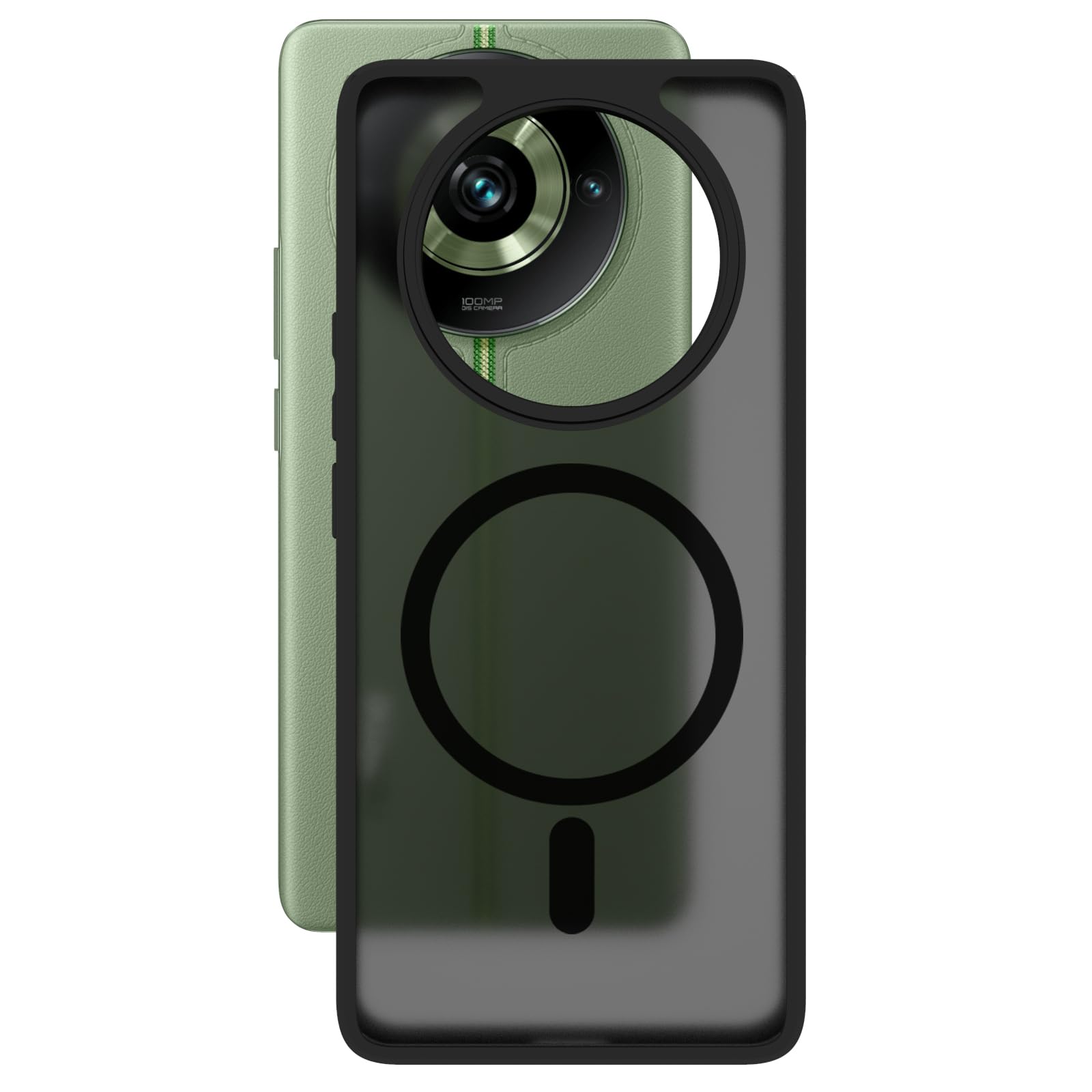 Realme 11 Pro / 11 Pro Plus / Narzo 60 Pro 5G Back Cover Case | Sleek Hybrid - Matte Black Magnetic