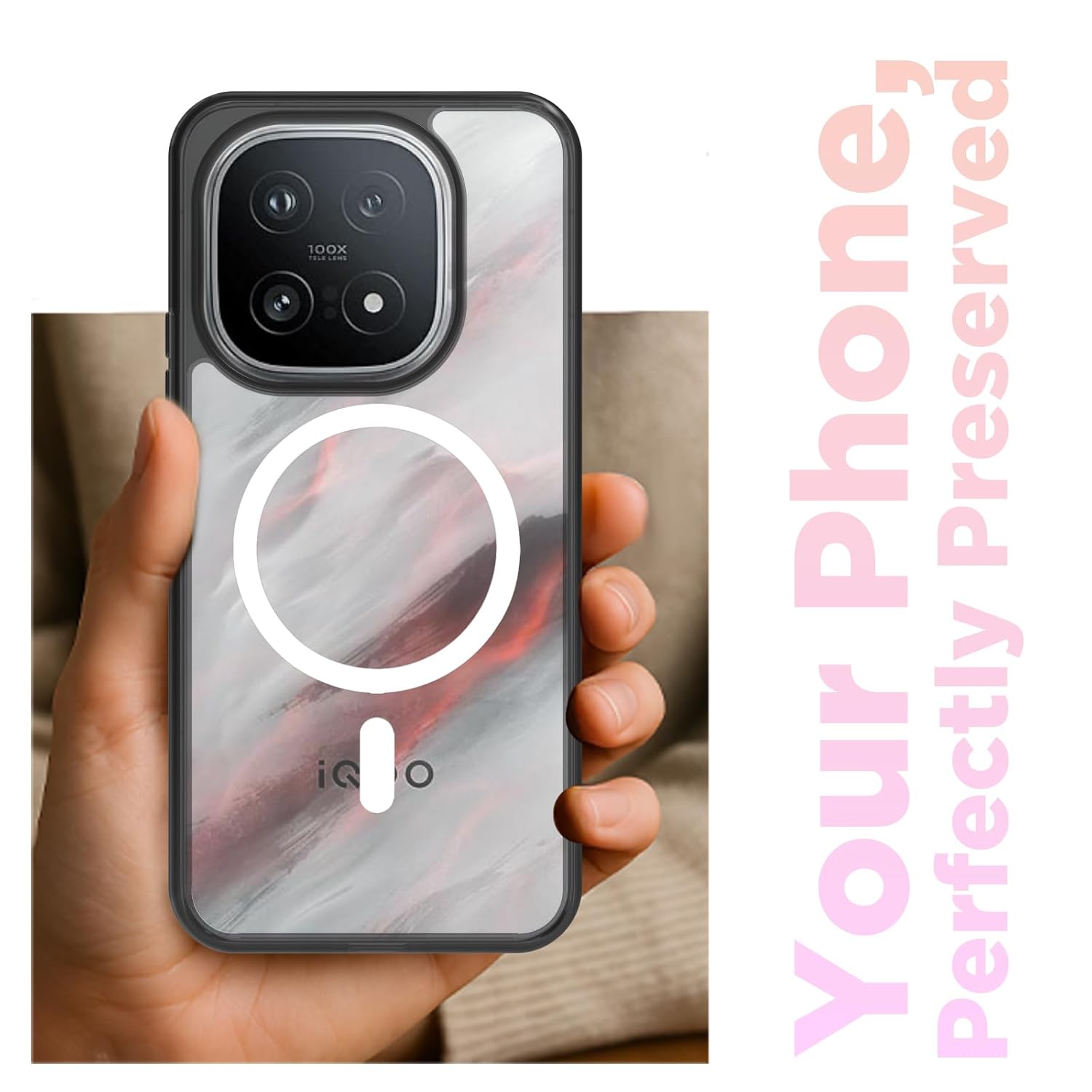 iQOO 15 5G Back Cover Case | Clear Hybrid - Clear Magnetic