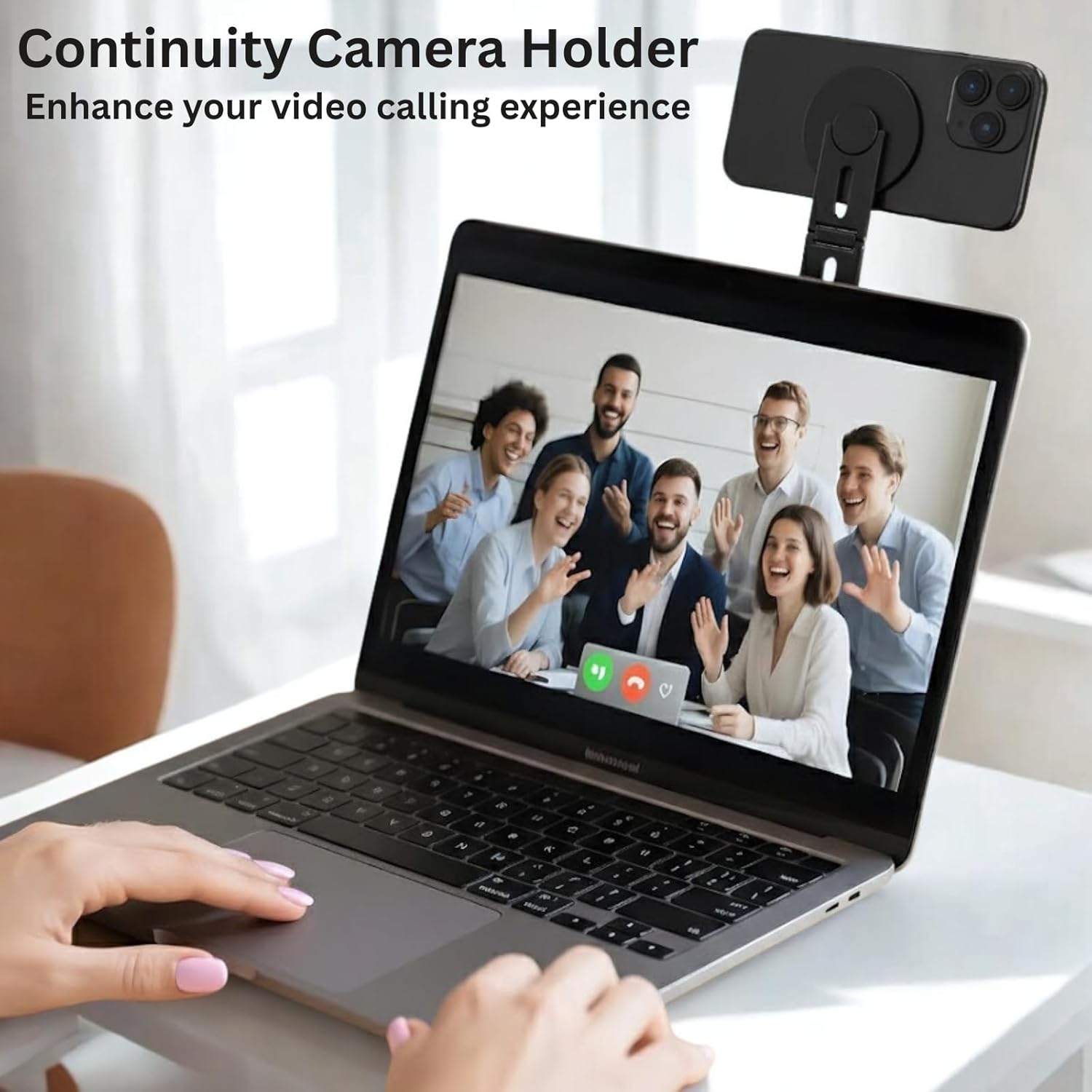 Magnetic Laptop Mobile Holder | Foldable Stand - Black
