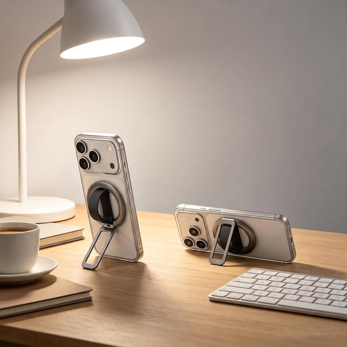 Magnetic Phone Grip & Stand | 2-in-1 Silicone Finger Loop - Grey