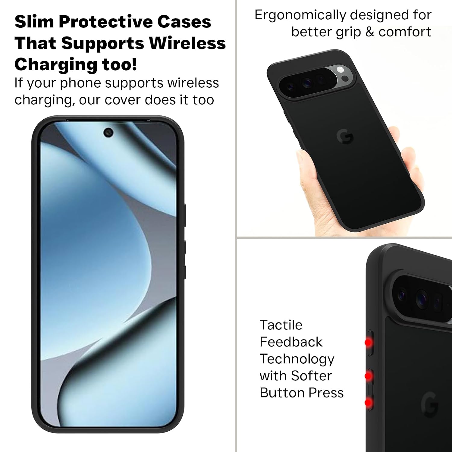 Google Pixel 10 Pro XL Back Cover Case | Sleek Hybrid - Matte Black