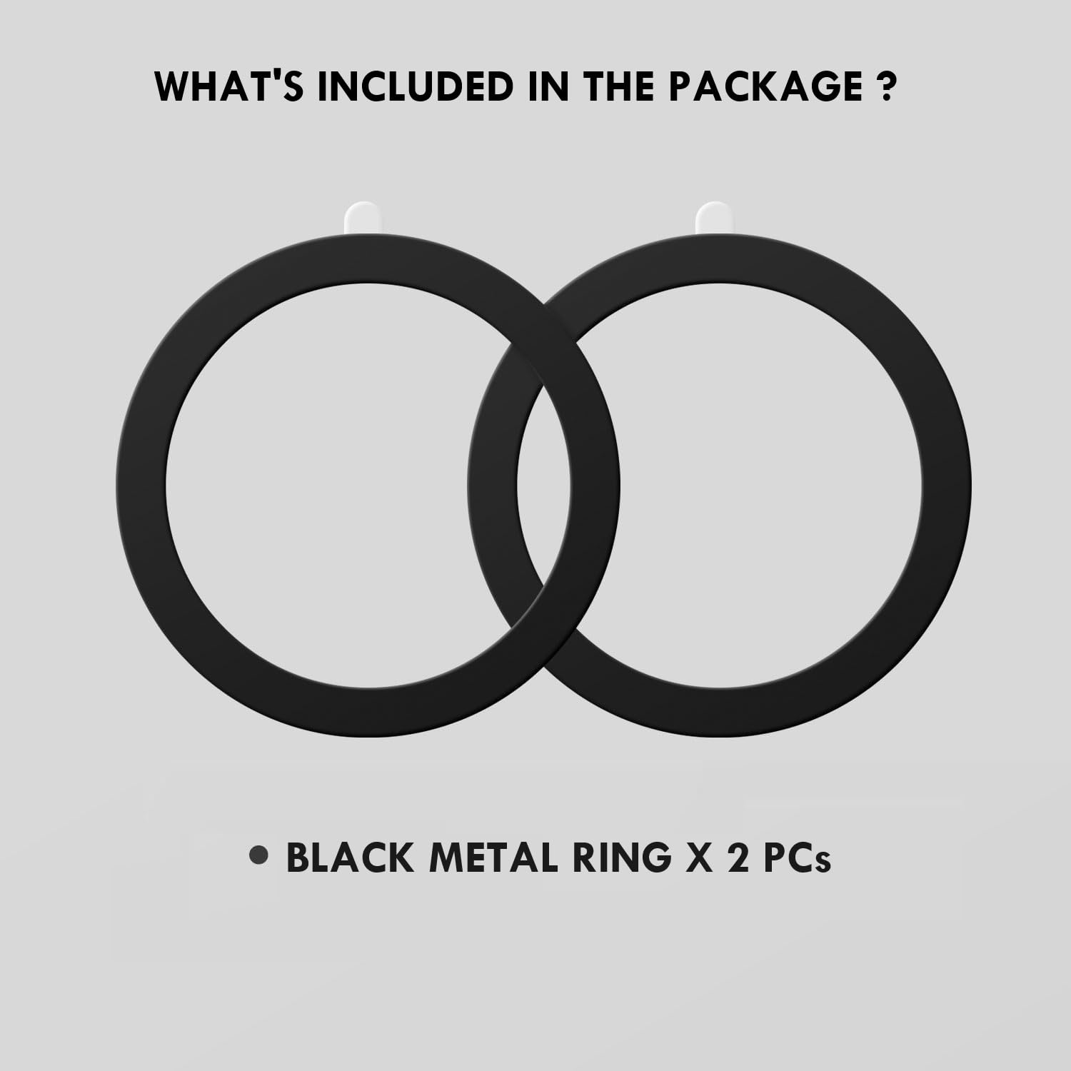 MagSafe Ring Sticker | Magnetic Metal Plate (Pack of 2) - Black