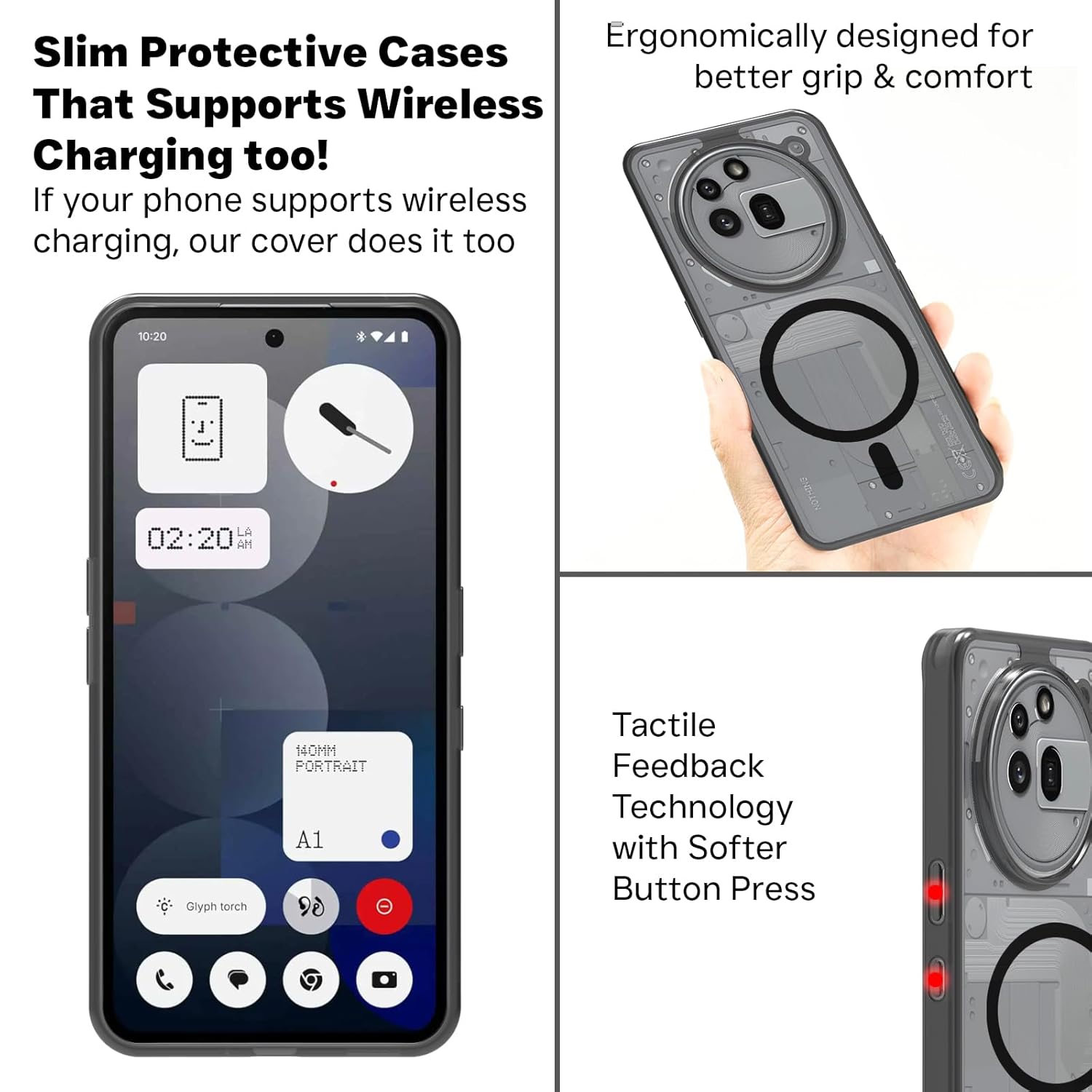 Nothing Phone 3a Pro Back Cover Case | Sleek Hybrid - Matte Black Magnetic
