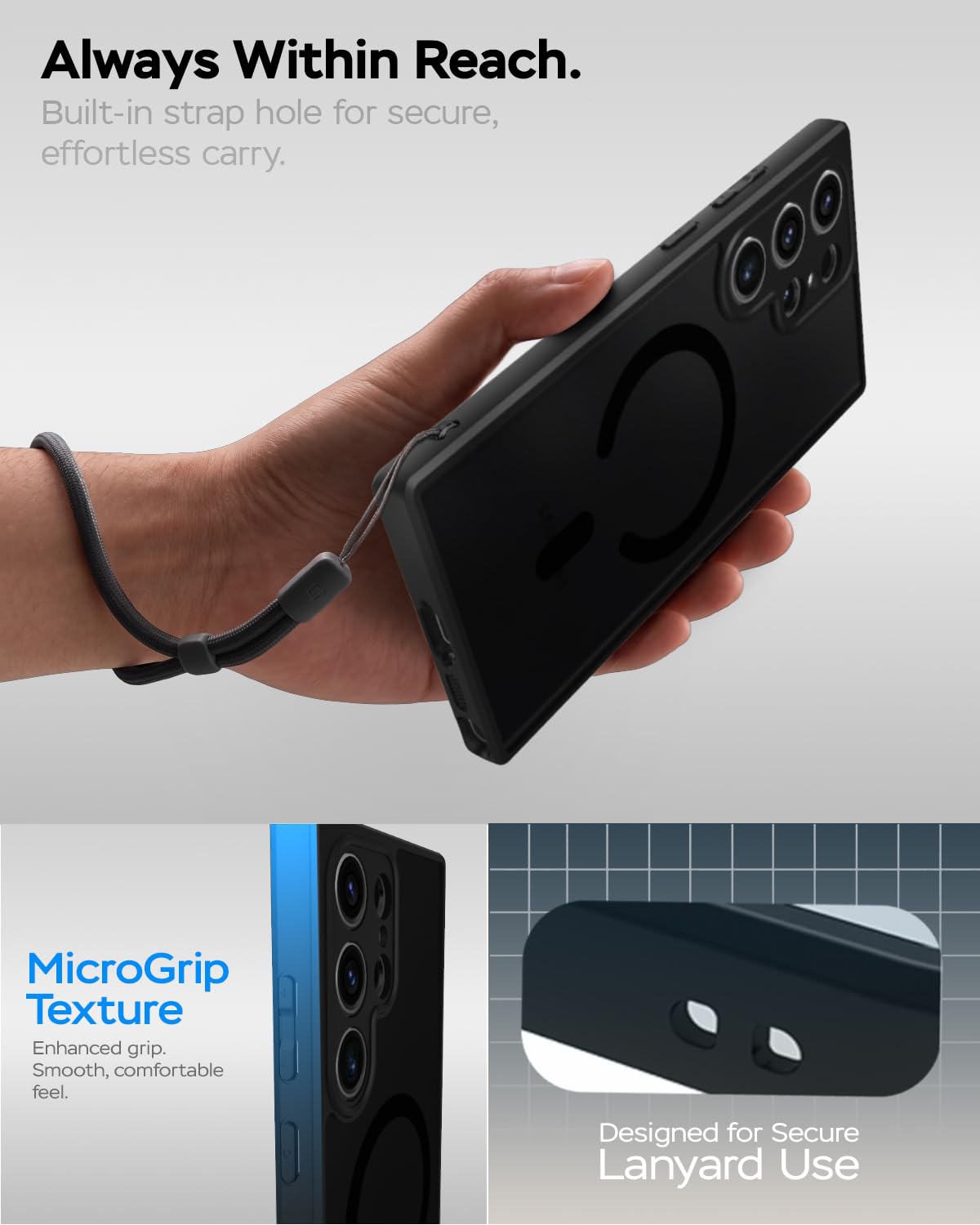 Samsung Galaxy S23 Ultra Back Cover Case | Sleek Hybrid - Matte Black Magnetic