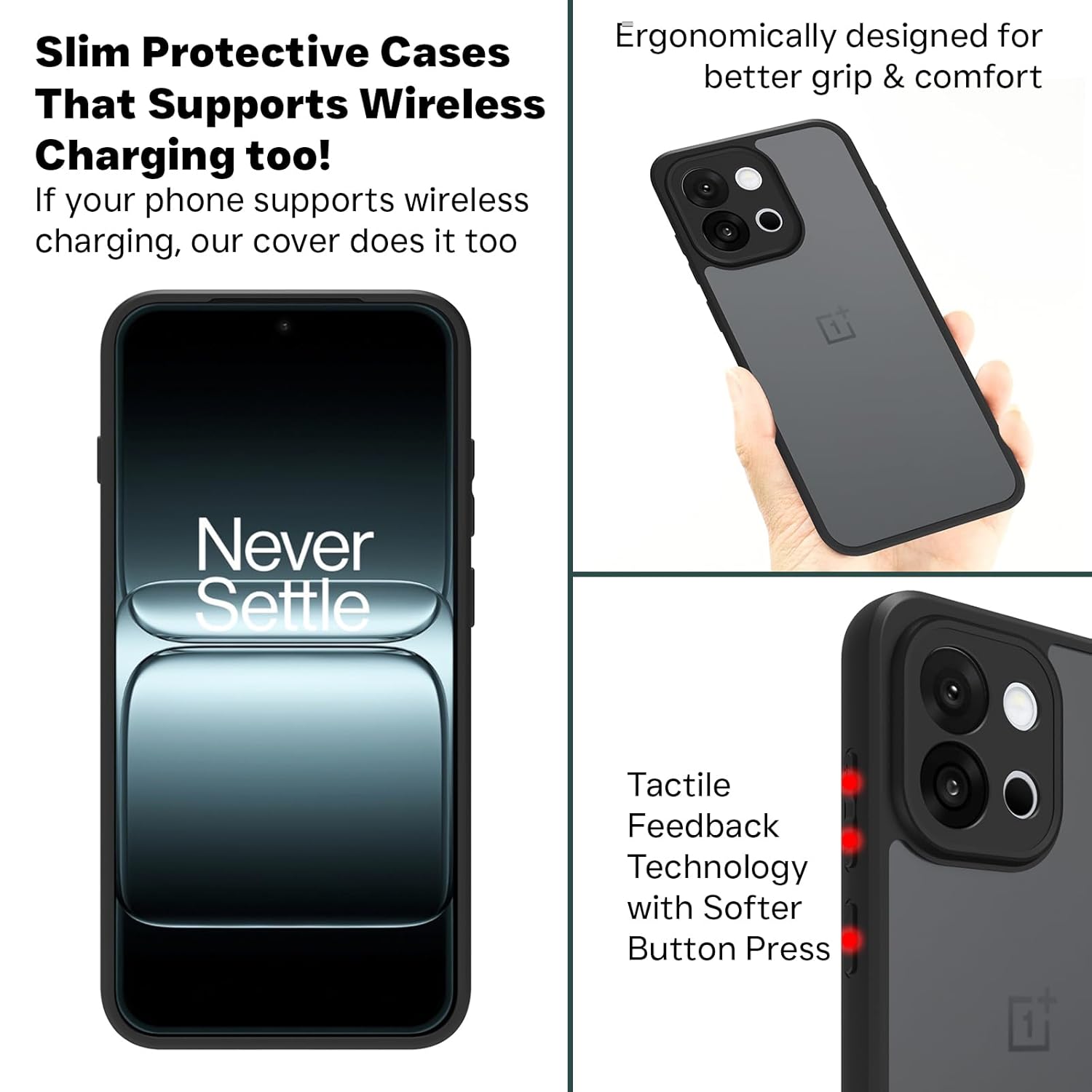 OnePlus 13s Back Cover Case | Sleek Hybrid - Matte Black