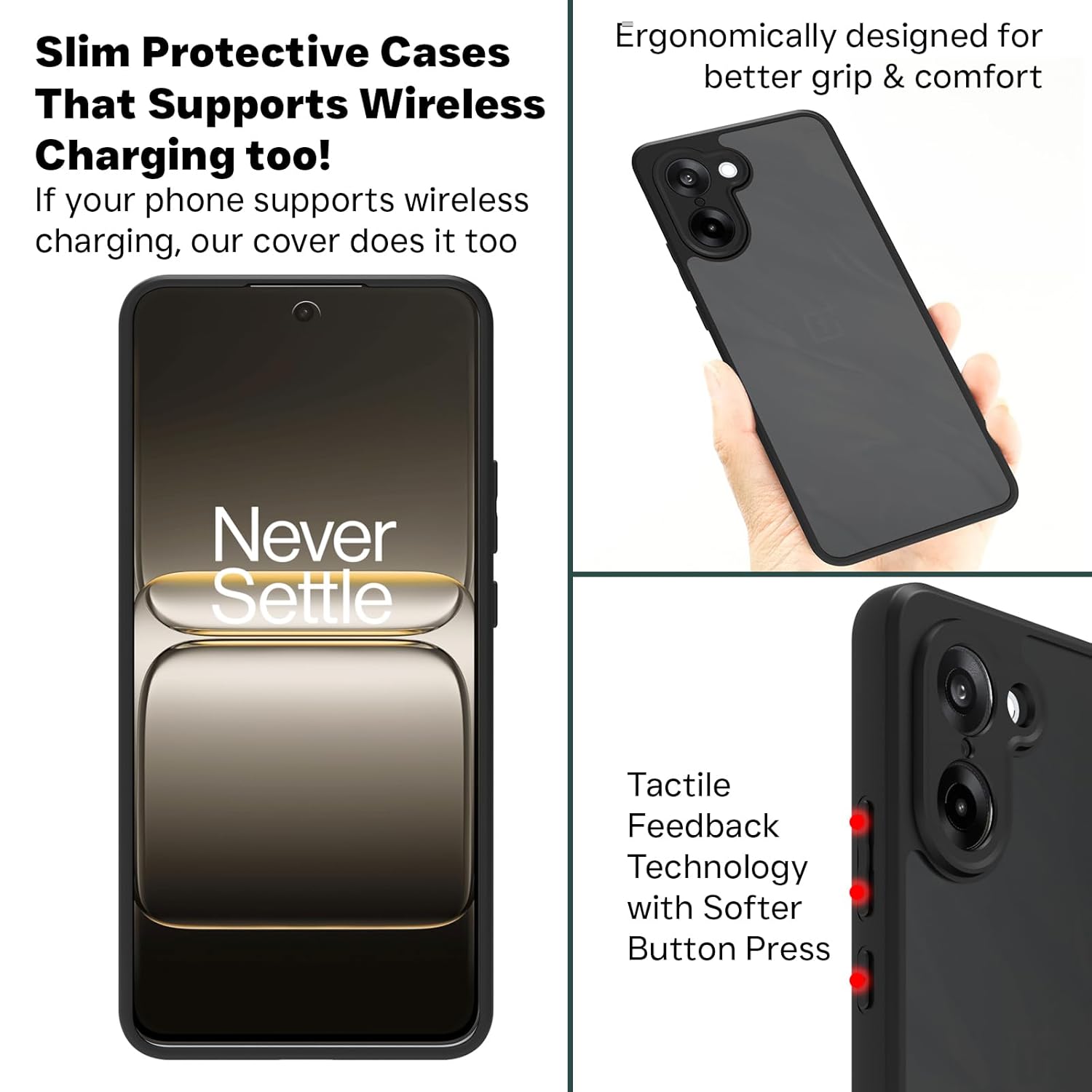 OnePlus Nord CE 5 5G Back Cover Case | Sleek Hybrid - Matte Black