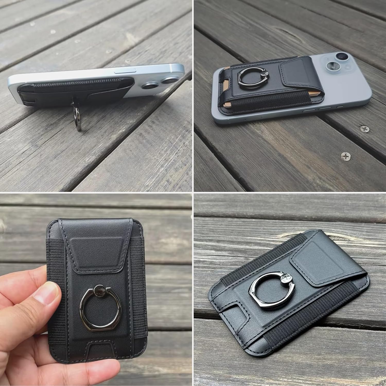 Magnetic Phone Wallet with Grip | Phantom - Black