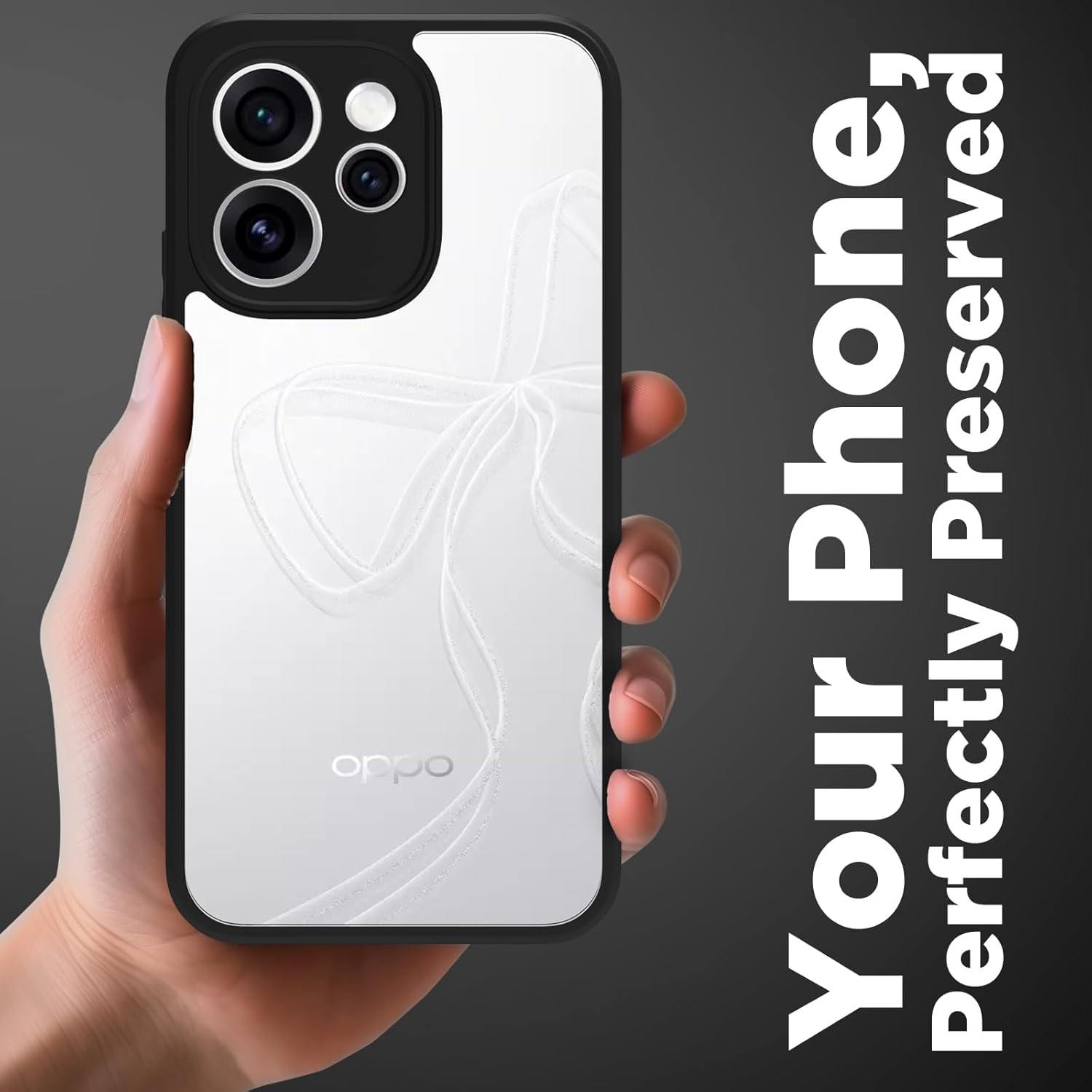 OPPO Reno15 Mini 5G Back Cover Case | Sleek Hybrid - Clear Black
