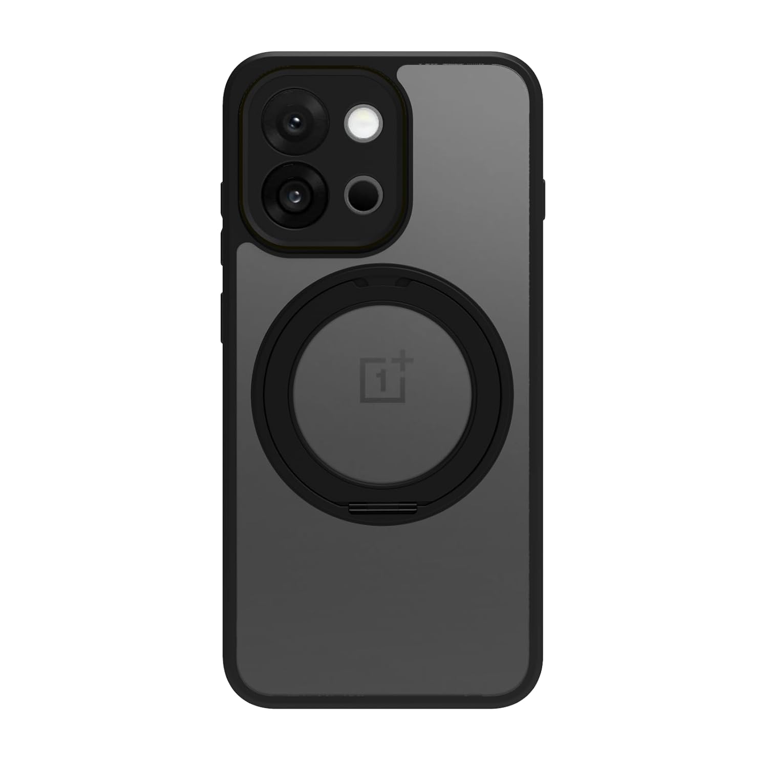 OnePlus 13s Ring Stand Back Cover Case | Clear Hybrid - Clear Black Magnetic