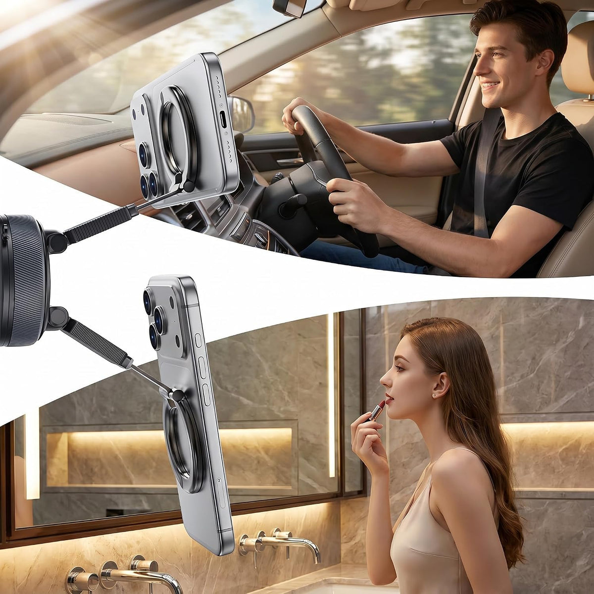 Magnetic Phone Mount Detachable | Black