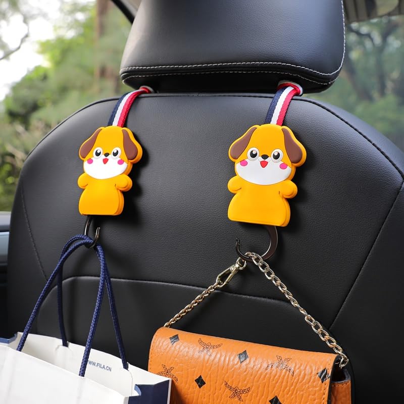 Car Headrest Hooks | Universal Back Seat Hanger for Bags & Accessories - Pack of 2
