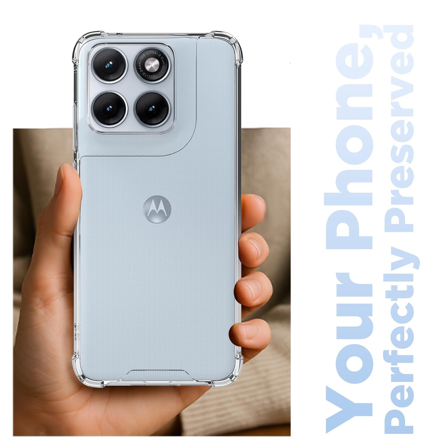 Motorola Edge 70 Fusion Back Cover Case | Clear Hybrid - Clear Smoke