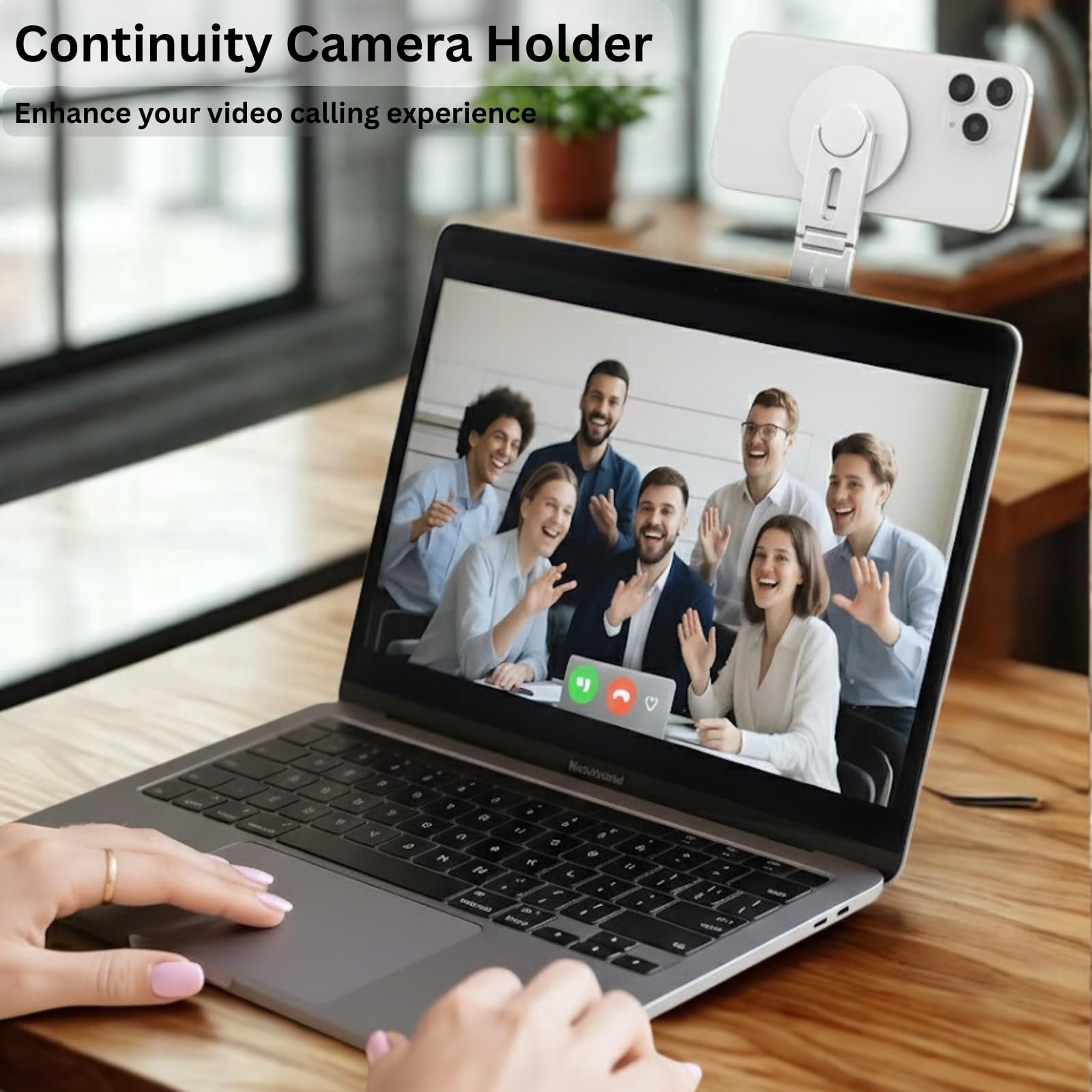 Magnetic Laptop Mobile Holder | Foldable Stand - Silver