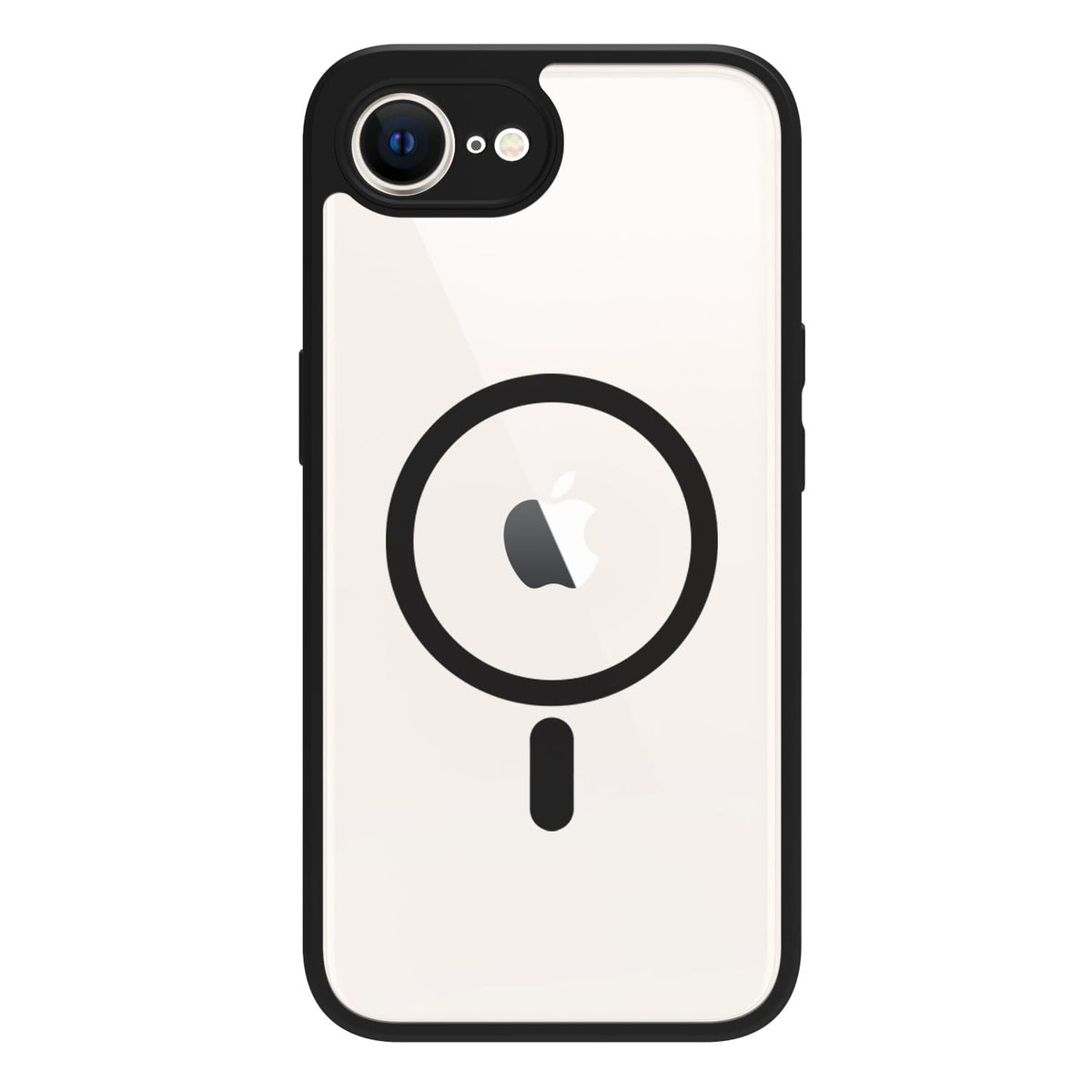 iPhone 17e / iPhone 16e Back Cover Case | Sleek Hybrid - Clear Black Magnetic