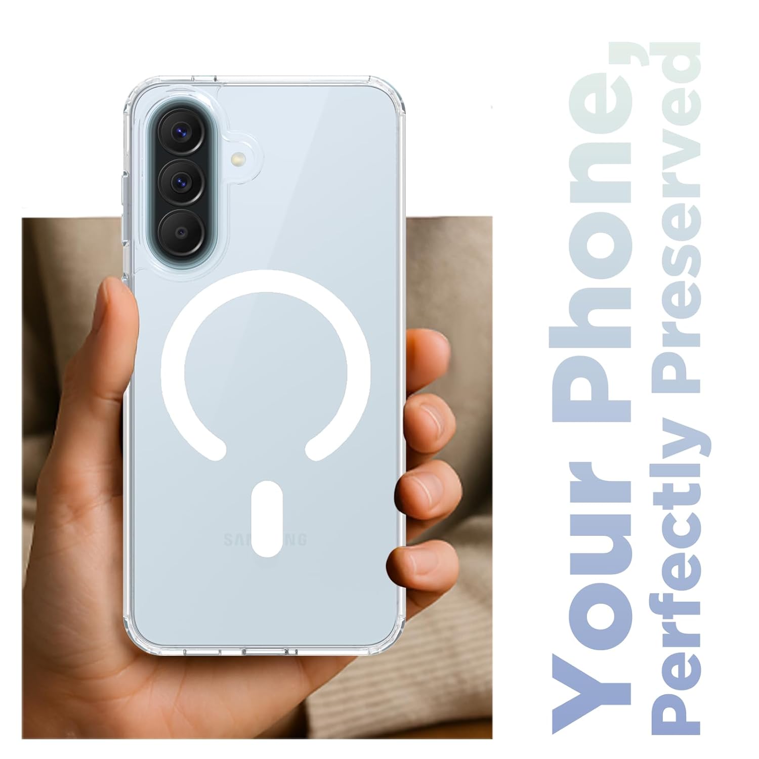 Samsung Galaxy A57 5G Back Cover Case | Clear Hybrid - Clear Magnetic