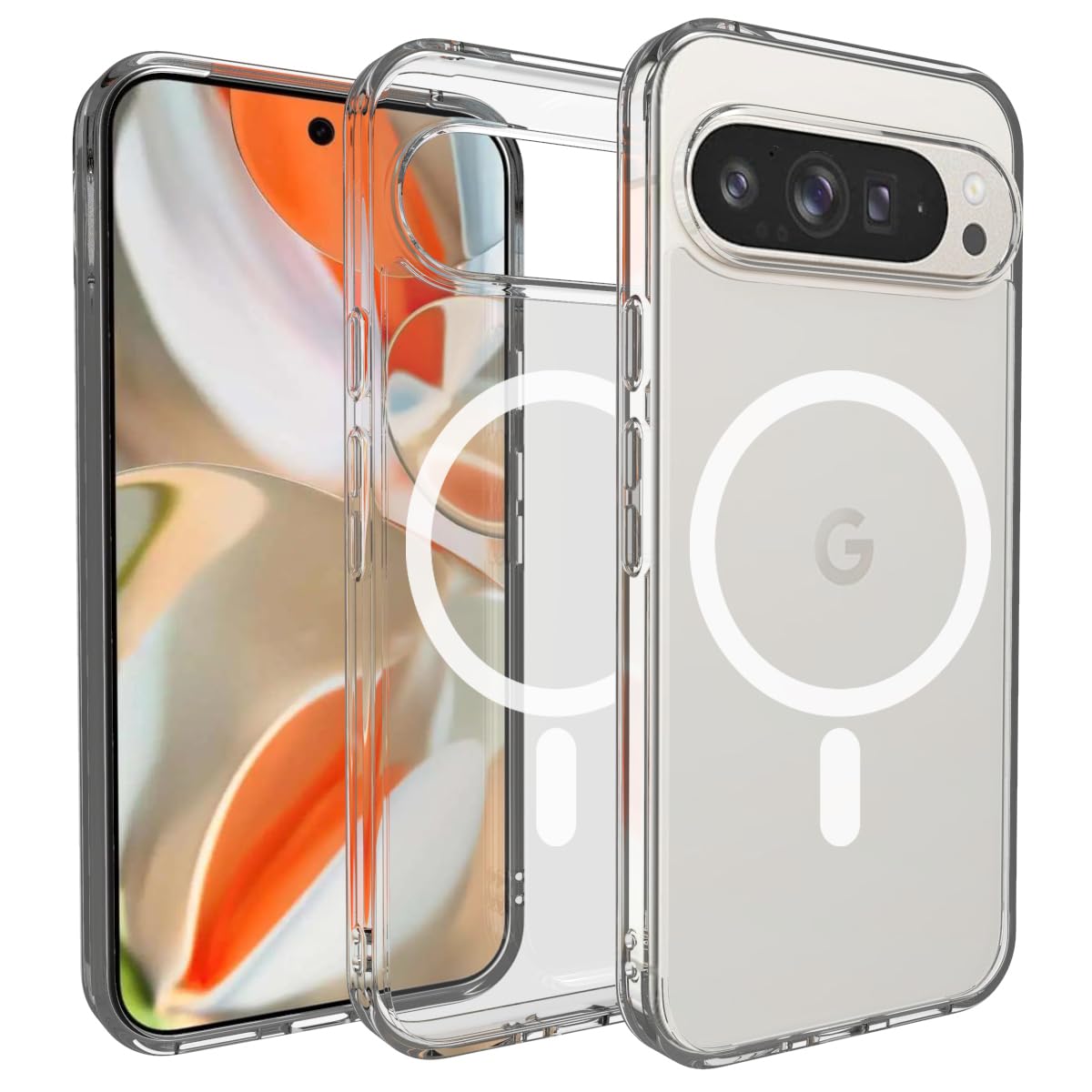 Google Pixel 9 Pro XL Back Cover Case | Clear Hybrid - Clear Magnetic