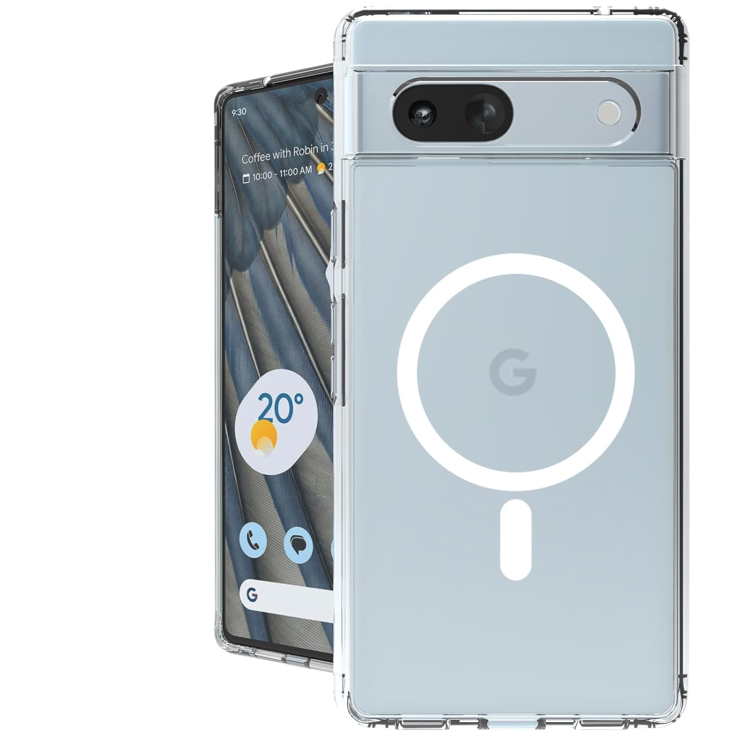 Google Pixel 7A Back Cover Case | Clear Hybrid - Clear Magnetic