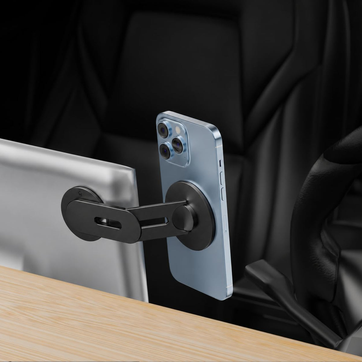 Magnetic Laptop Phone Mount | Black New
