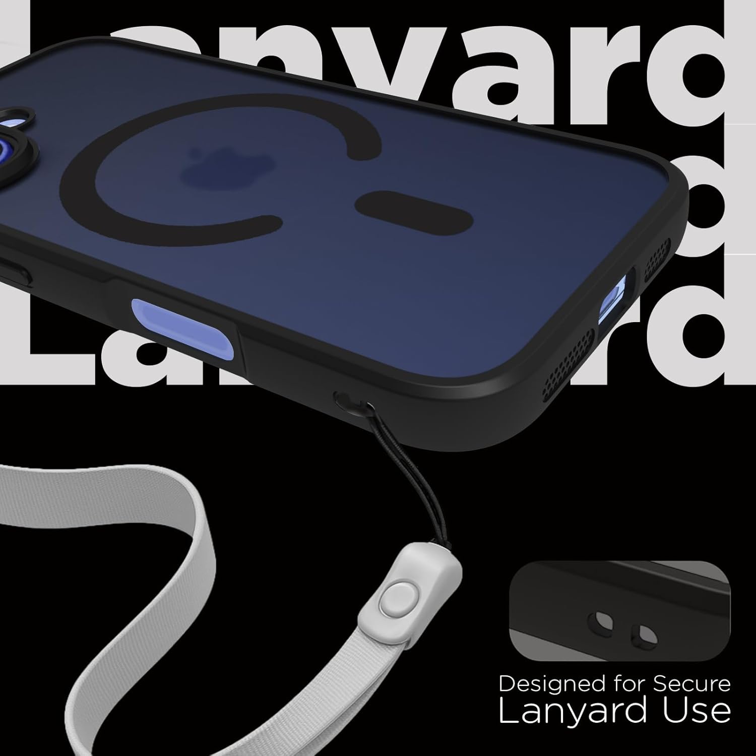 iPhone 16 Back Cover Case | Sleek Hybrid - Matte Black Magnetic