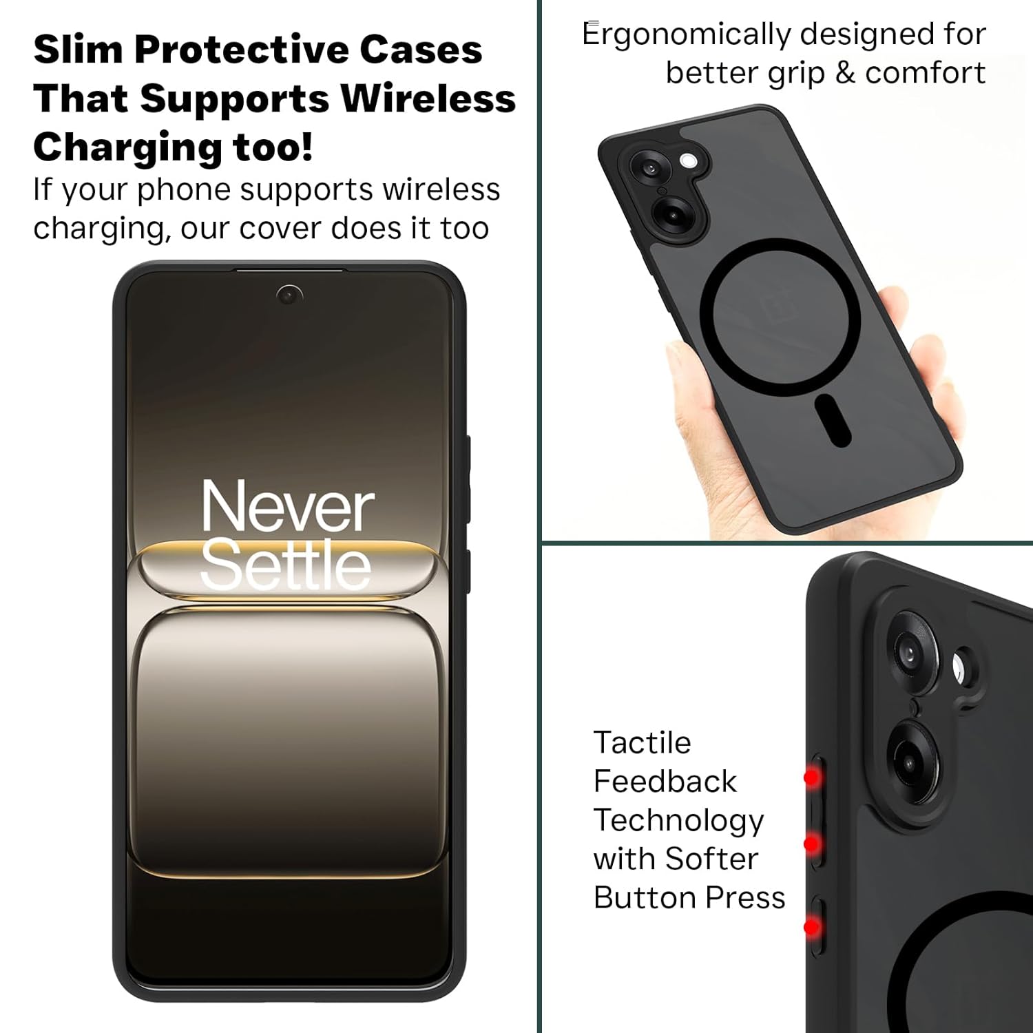 OnePlus Nord CE5 / Nord CE 5 5G Back Cover Case | Sleek Hybrid - Matte Black Magnetic
