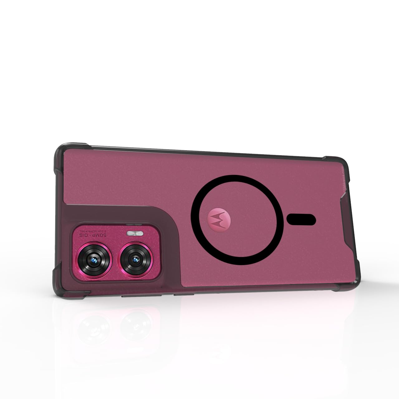 Motorola Edge 50 Fusion Back Cover Case | Sleek Hybrid - Clear Black Magnetic