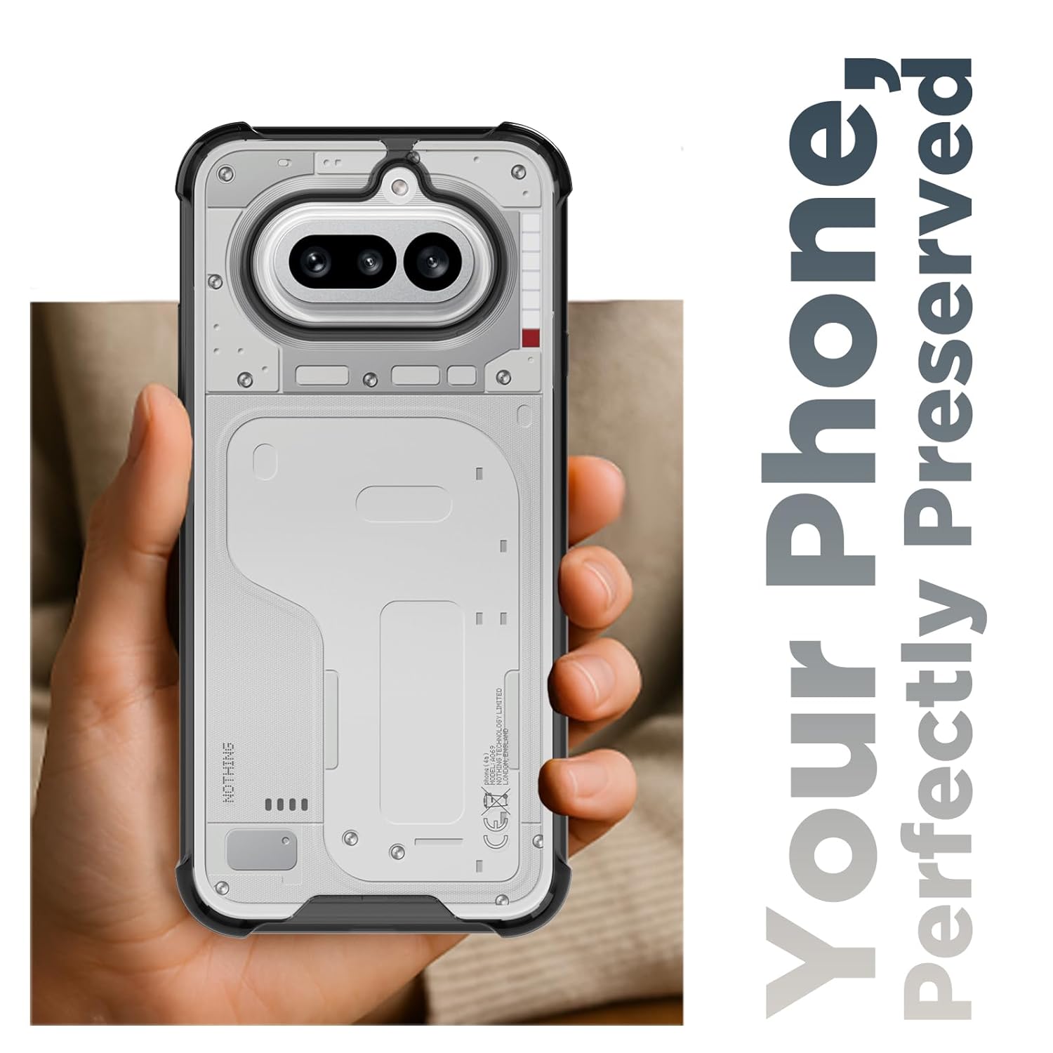 Nothing Phone 4a 5G Back Cover Case | Clear Hybrid - Clear Black