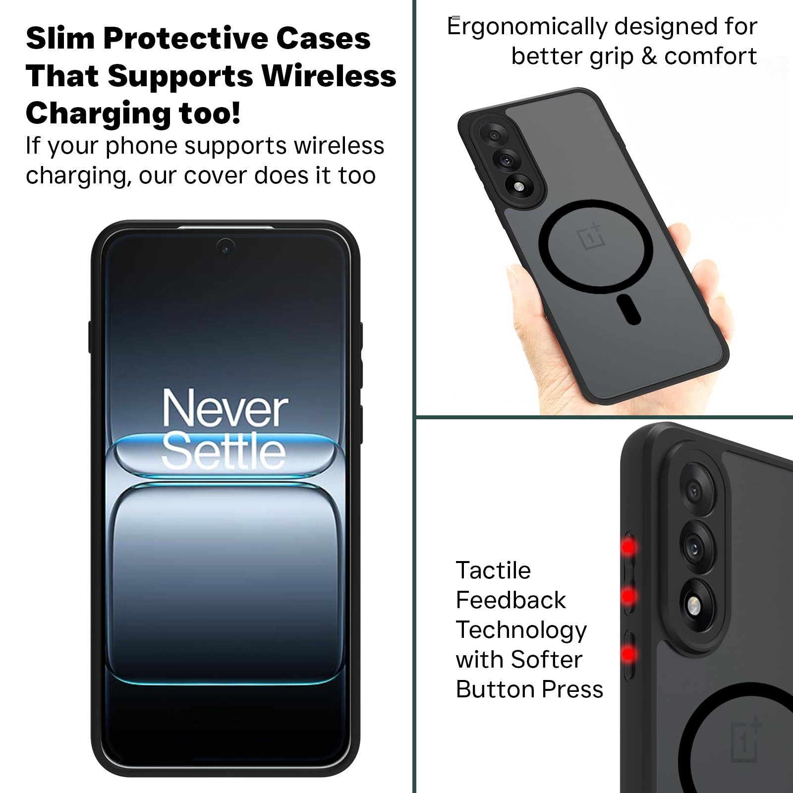 OnePlus Nord 5 5G Back Cover Case | Sleek Hybrid - Matte Black Magnetic