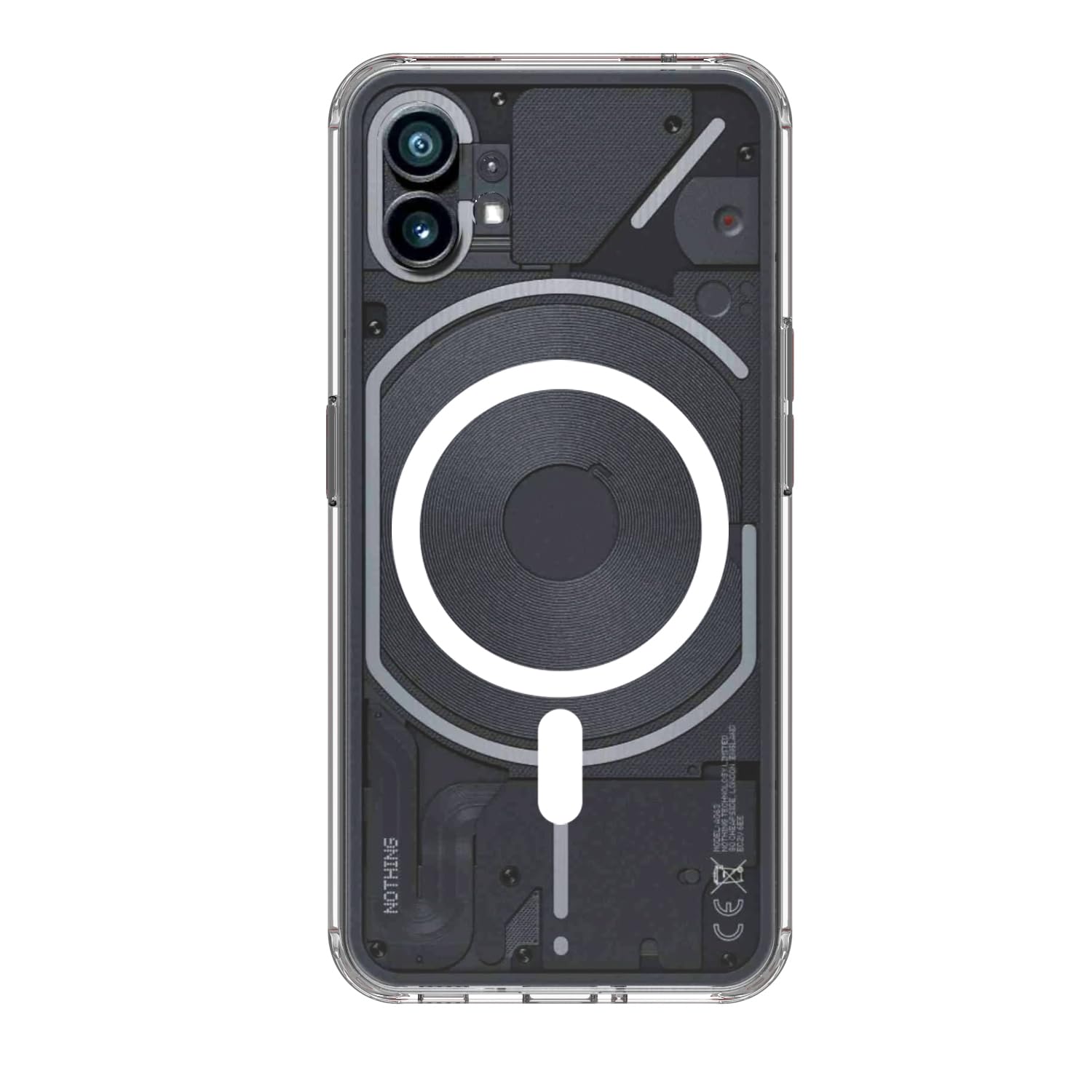 Nothing Phone 1 Back Cover Case | Clear Hybrid - Clear Smoke Magnetic