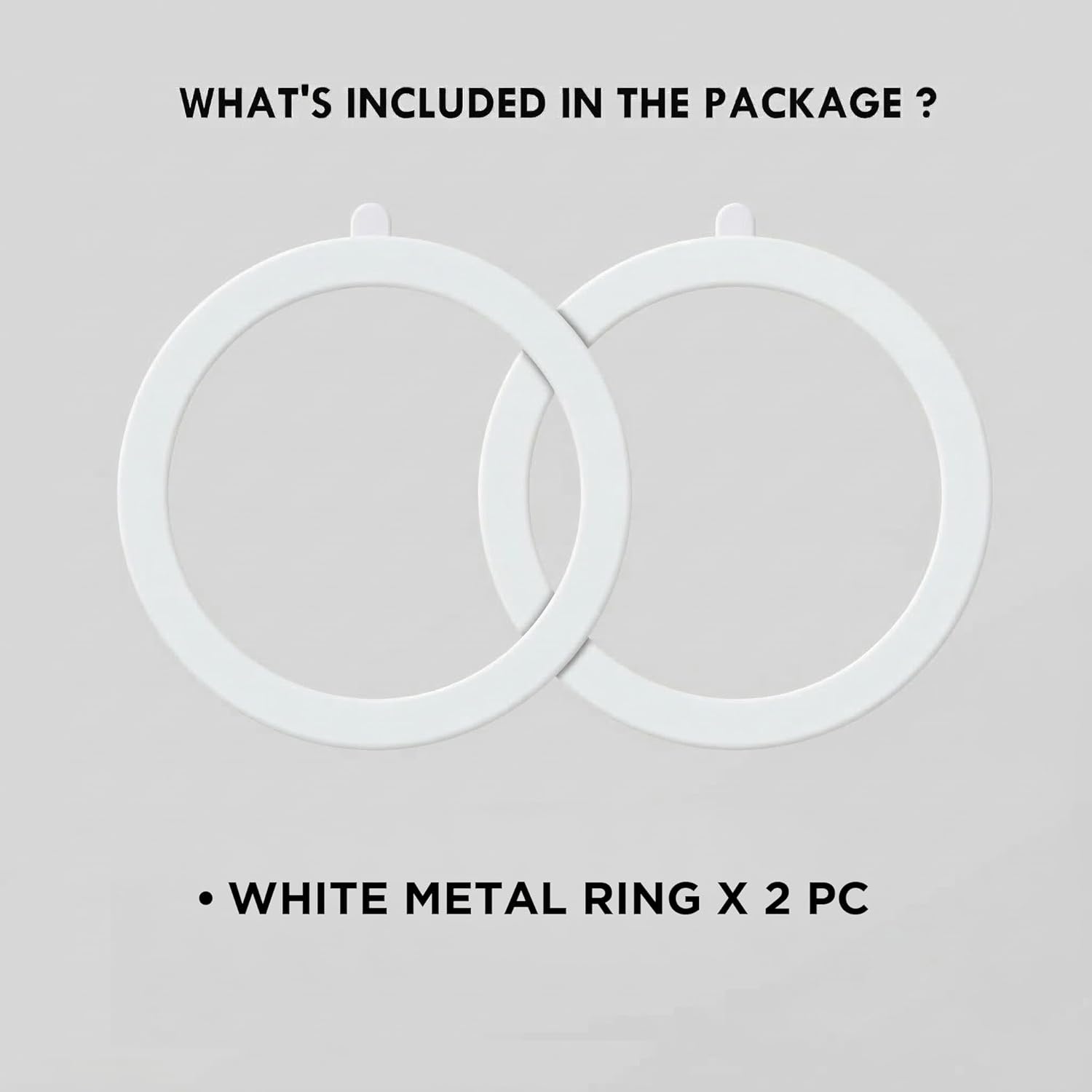 MagSafe Ring Sticker | Magnetic Metal Plate (Pack of 2 - White)