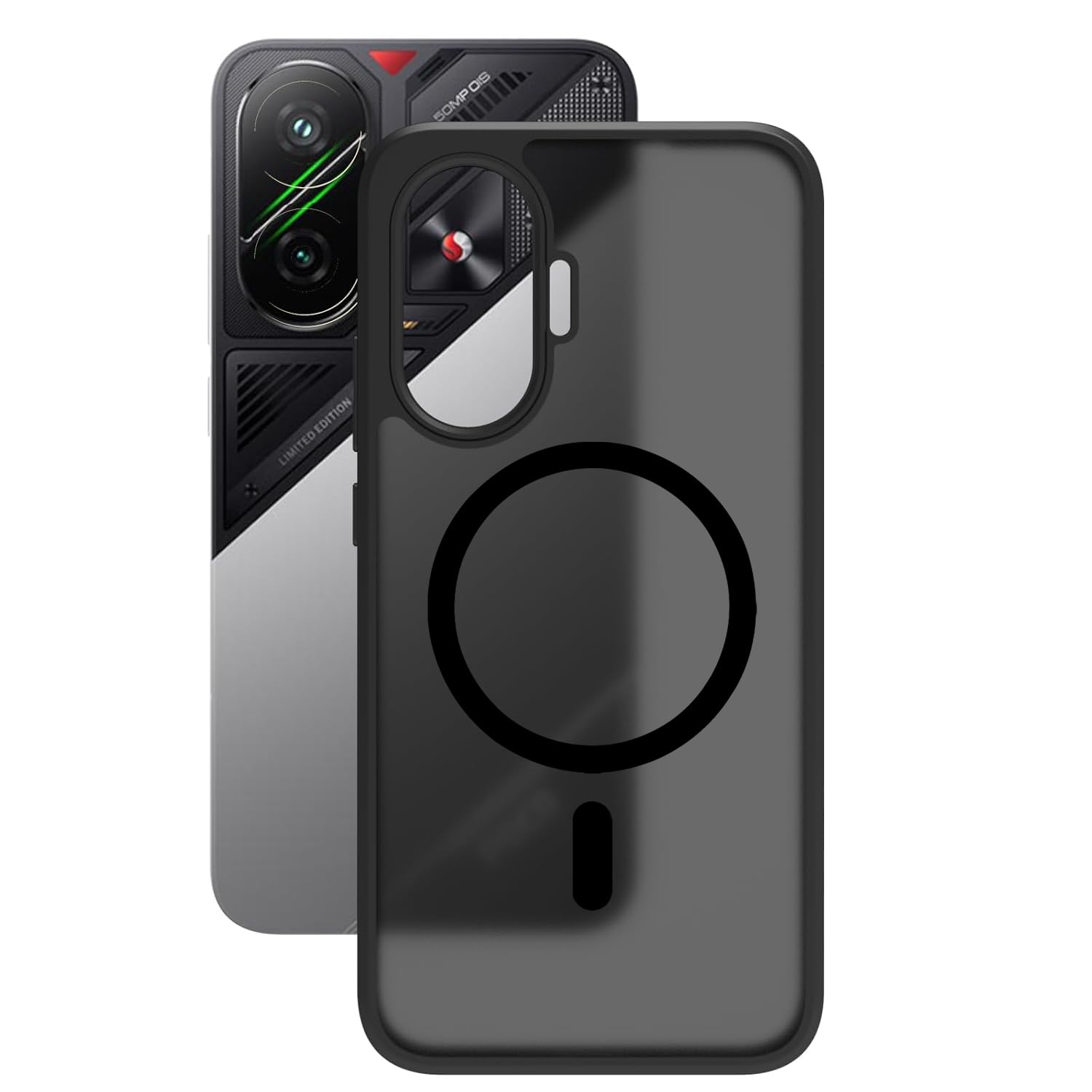 Poco F7 5G Back Cover Case | Sleek Hybrid - Matte Black Magnetic