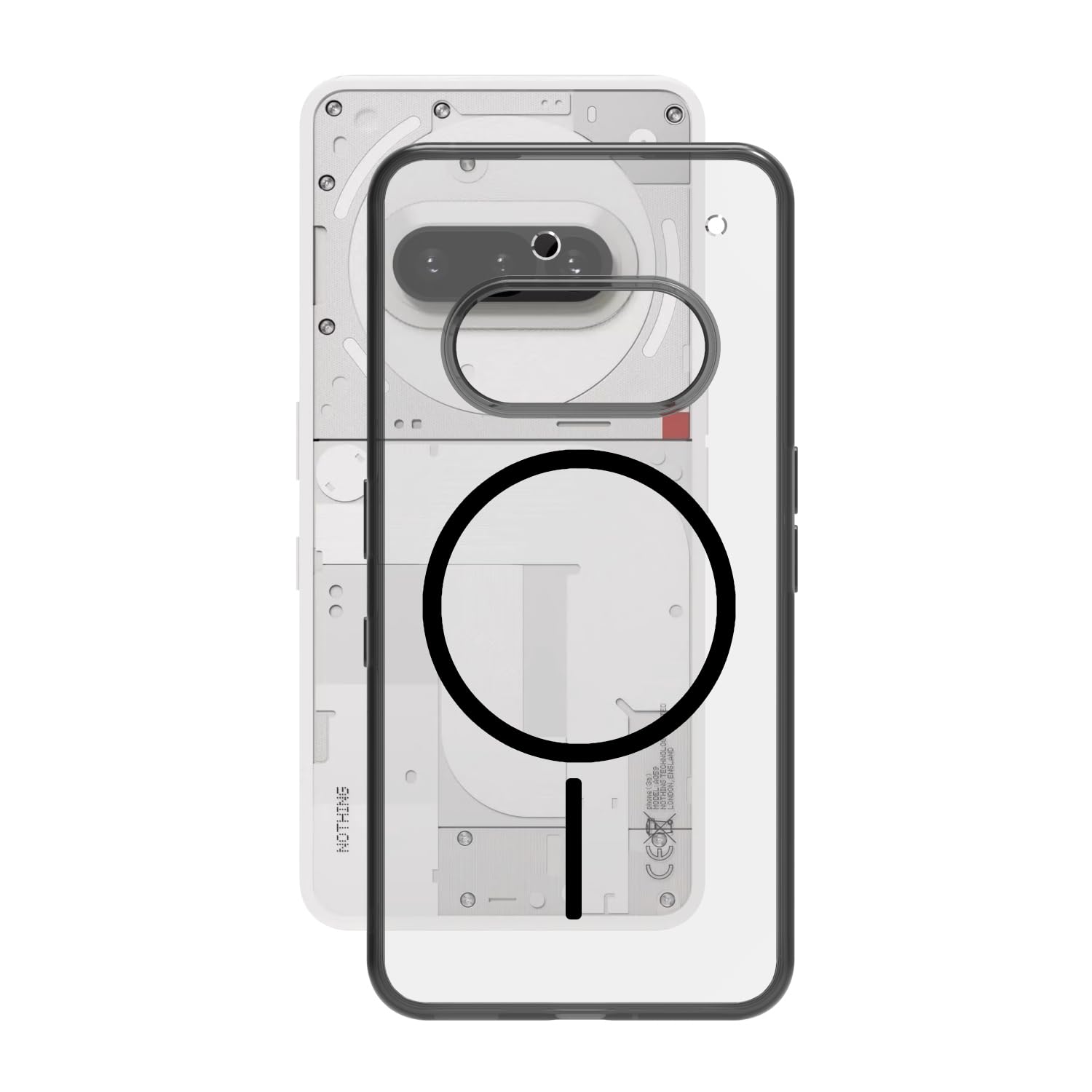 Nothing Phone 3a Back Cover Case | Clear Hybrid - Clear Black Magnetic