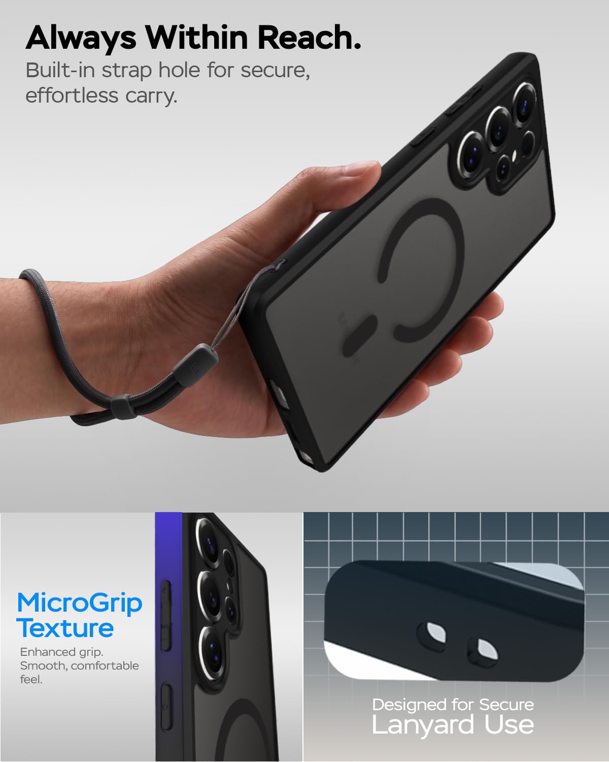 Samsung Galaxy S25 Ultra Back Cover Case | Sleek Hybrid - Matte Black Magnetic