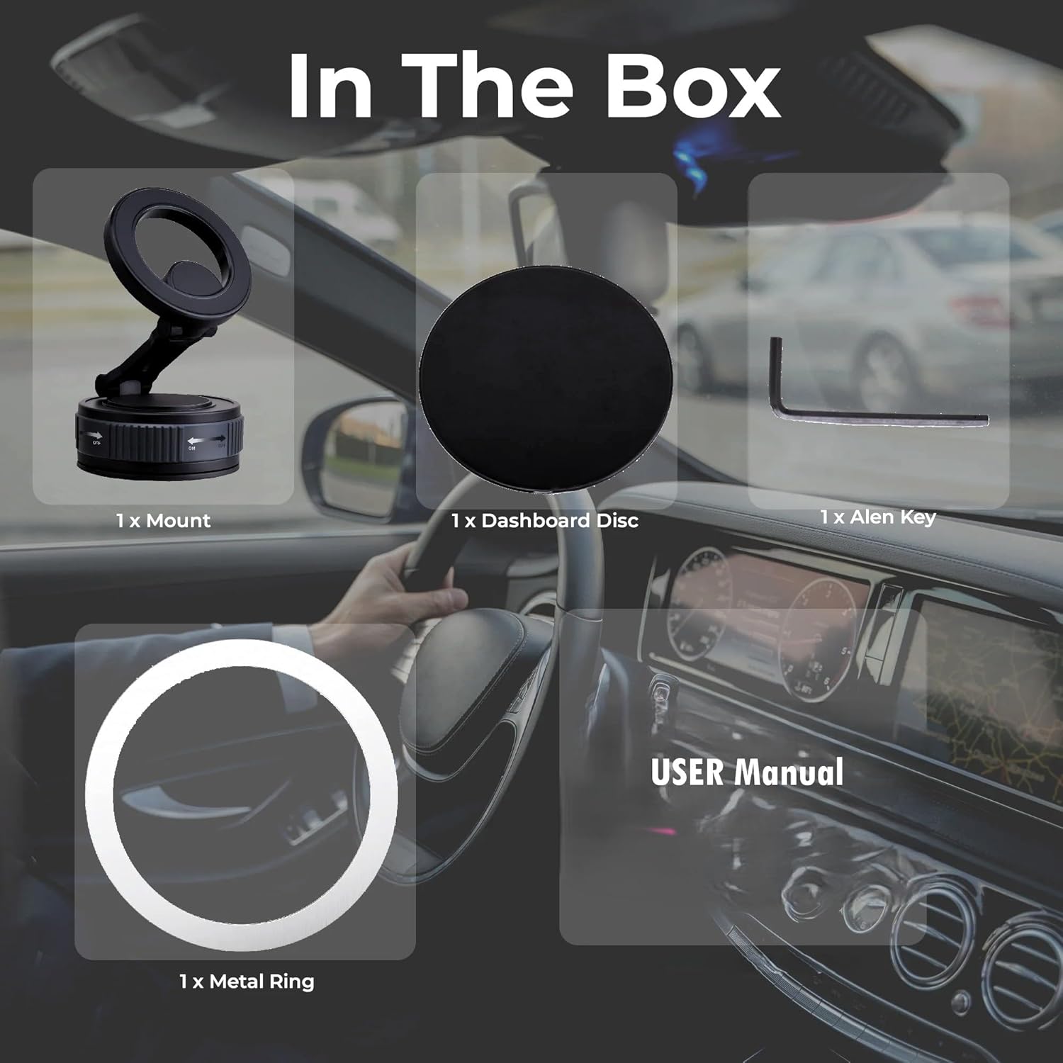 Magnetic Phone Holder | Foldable Suction Mount - AstroNova Black Grey