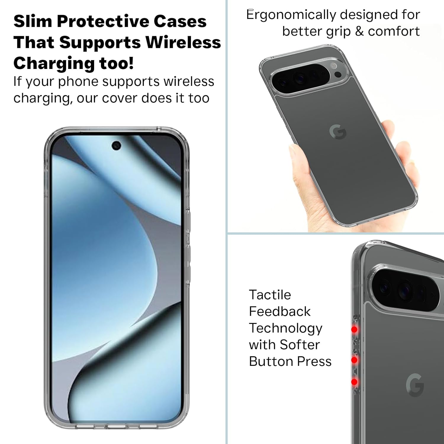 Google Pixel 10 Pro XL Back Cover Case | Clear Hybrid - Clear