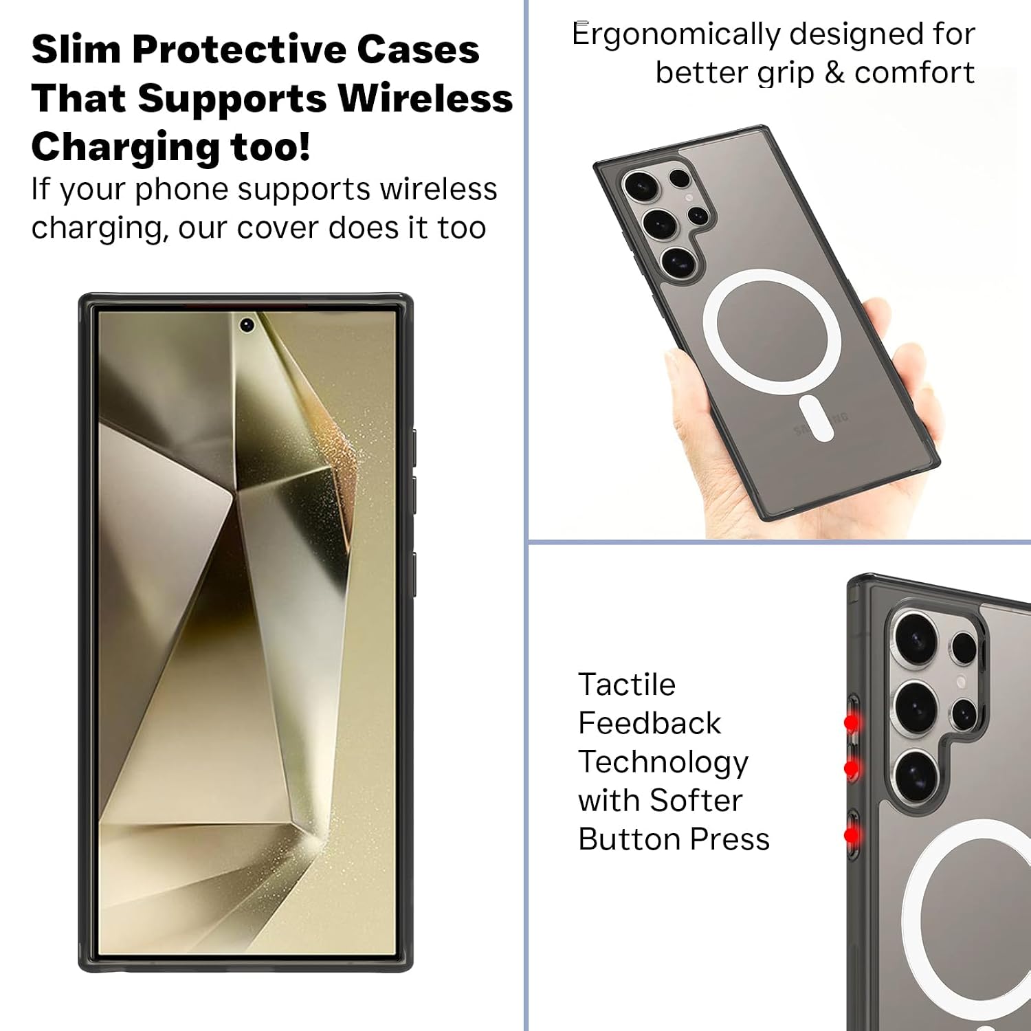Samsung Galaxy S24 Ultra Back Cover Case | Clear Hybrid - Clear Magnetic