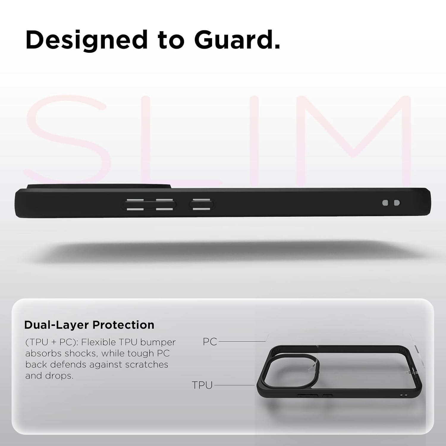 iQOO 15 5G Back Cover Case | Sleek Hybrid - Clear Black