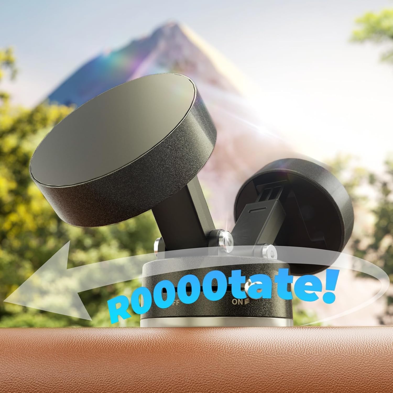 Magnetic Car Phone Holder | 360° Rotatable Suction Mount for Dashboard & Windshield