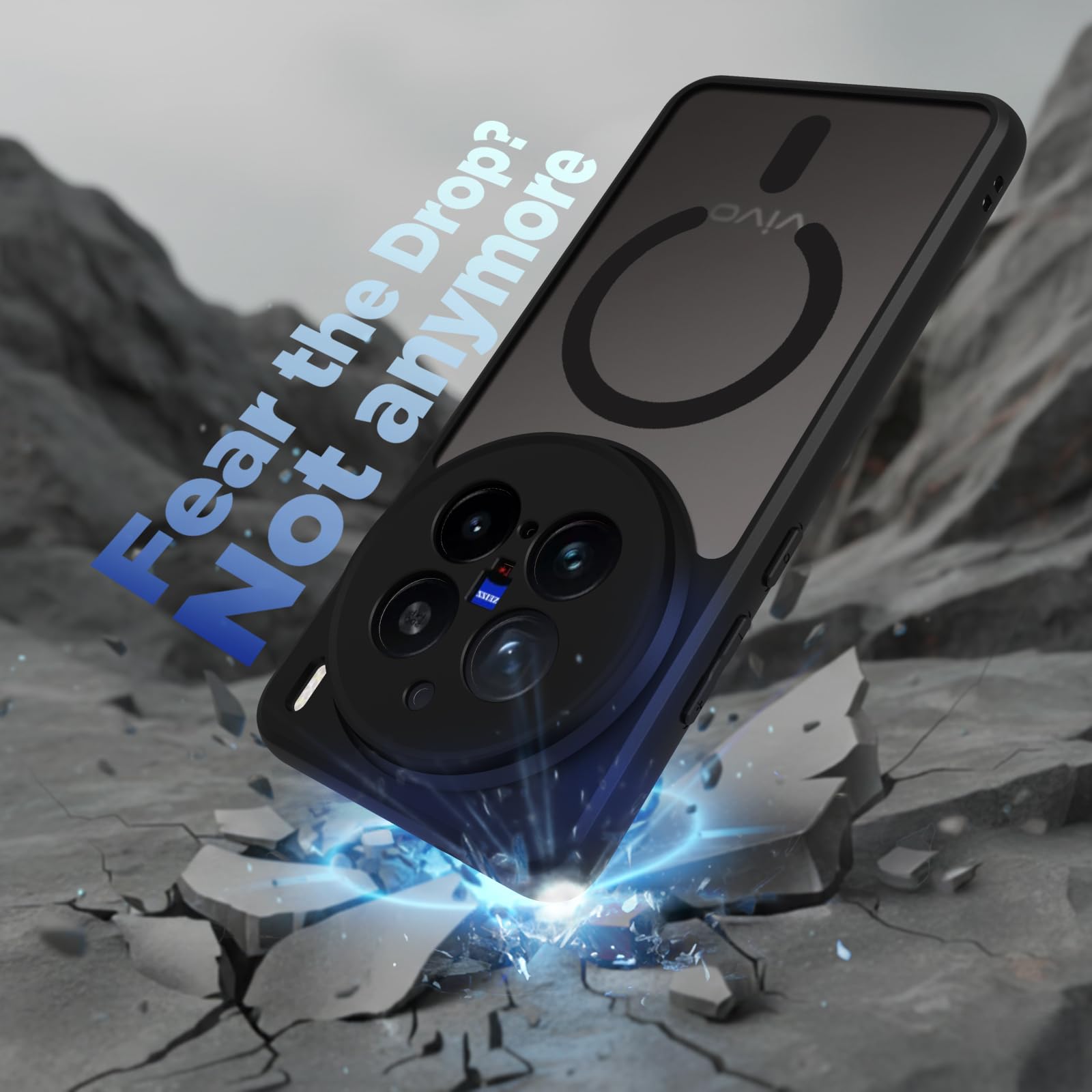 Vivo X200 Pro 5G Back Cover Case | Sleek Hybrid - Matte Black Magnetic