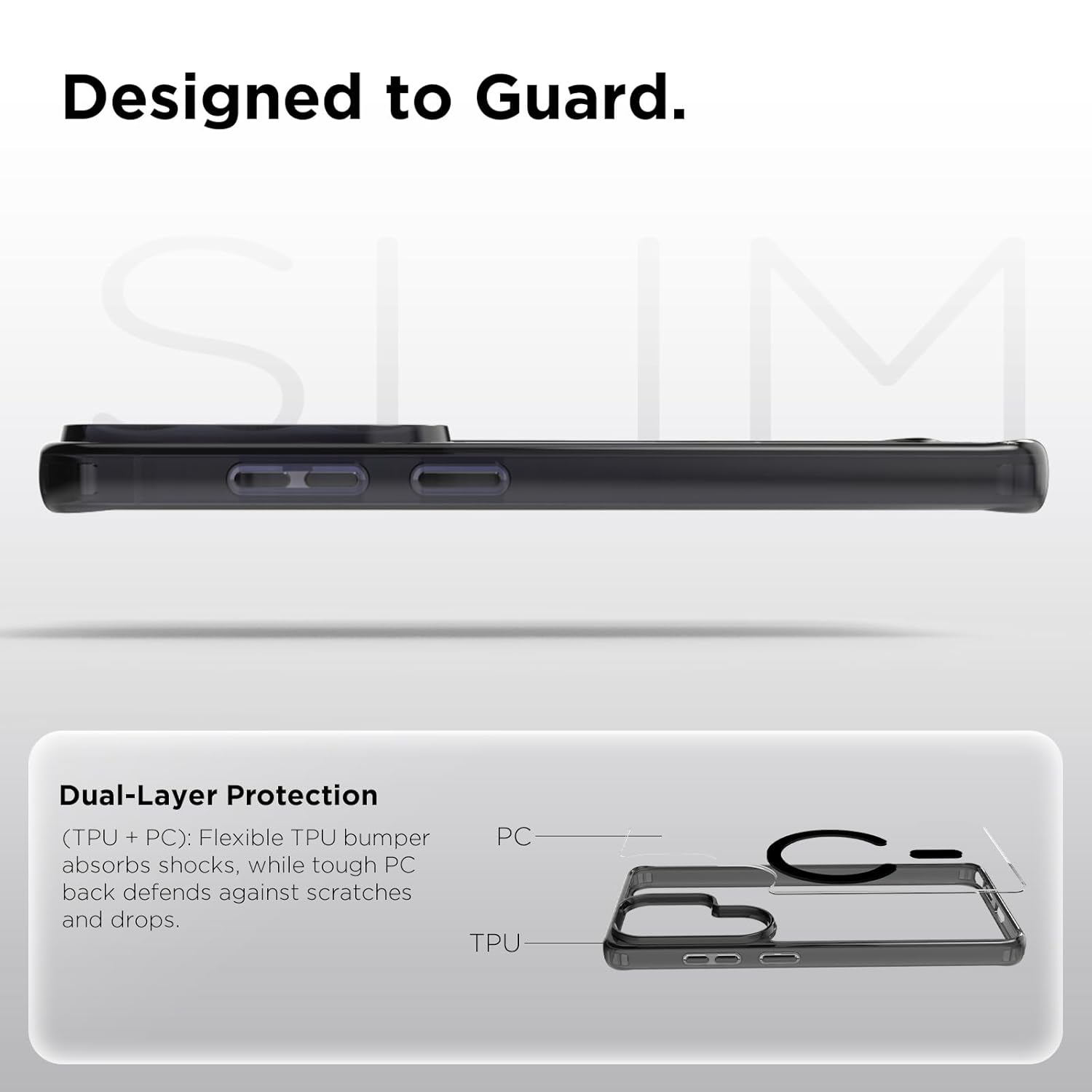 Samsung Galaxy S26 Ultra Back Cover Case | Clear Hybrid - Smoke Magnetic(Black)