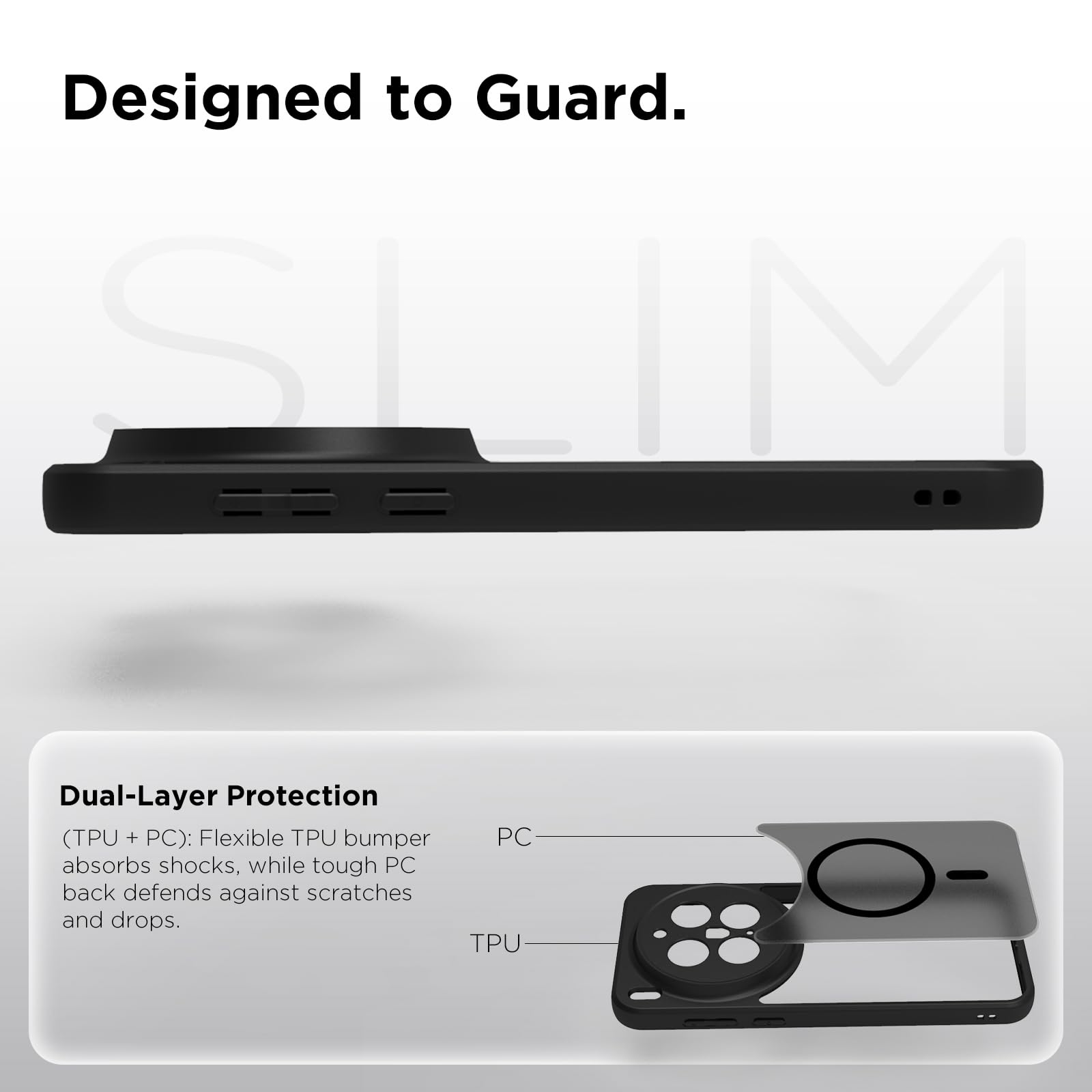 Vivo X300 Pro 5G Back Cover Case | Sleek Hybrid - Matte Black Magnetic