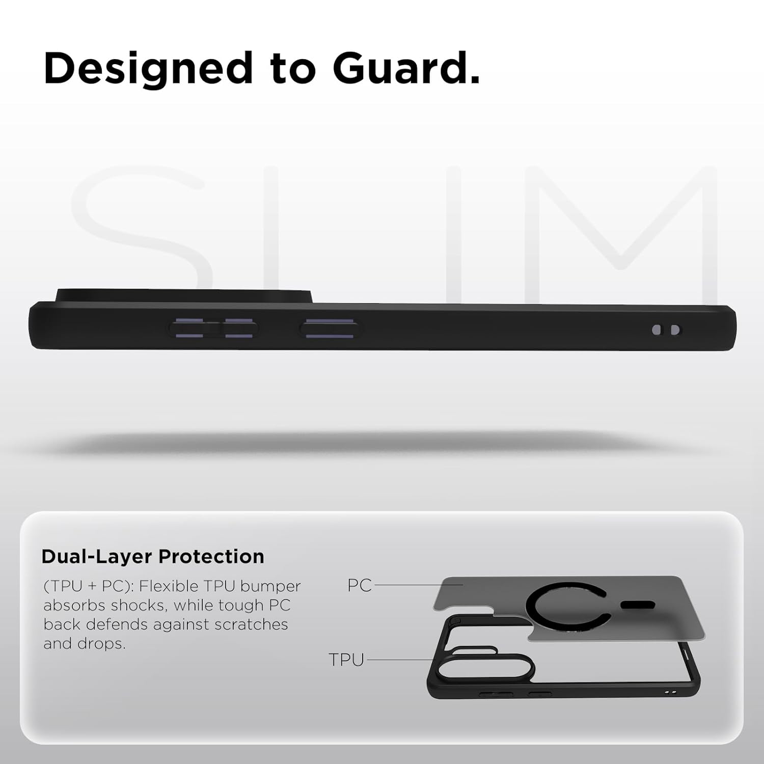 Samsung Galaxy S26 Ultra Back Cover Case | Sleek Hybrid - Matte Black Magnetic