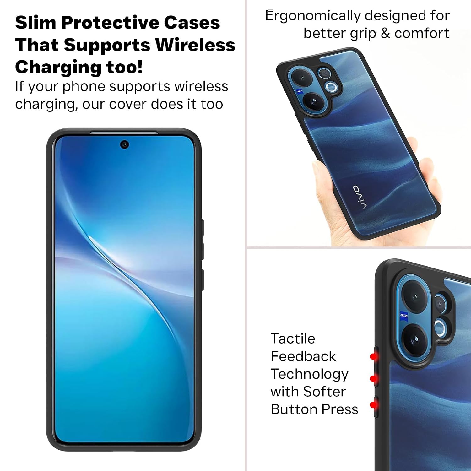 Vivo V60 / T4 Pro / V60e 5G Back Cover Case | Sleek Hybrid - Transparent
