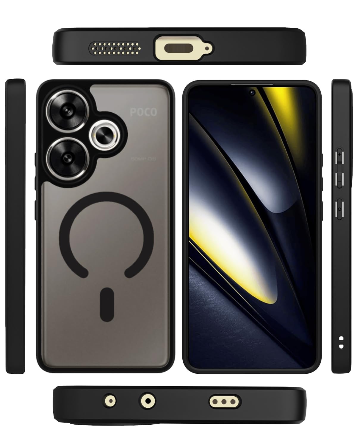 Poco F6 5G Back Cover Case | Sleek Hybrid - Matte Black Magnetic