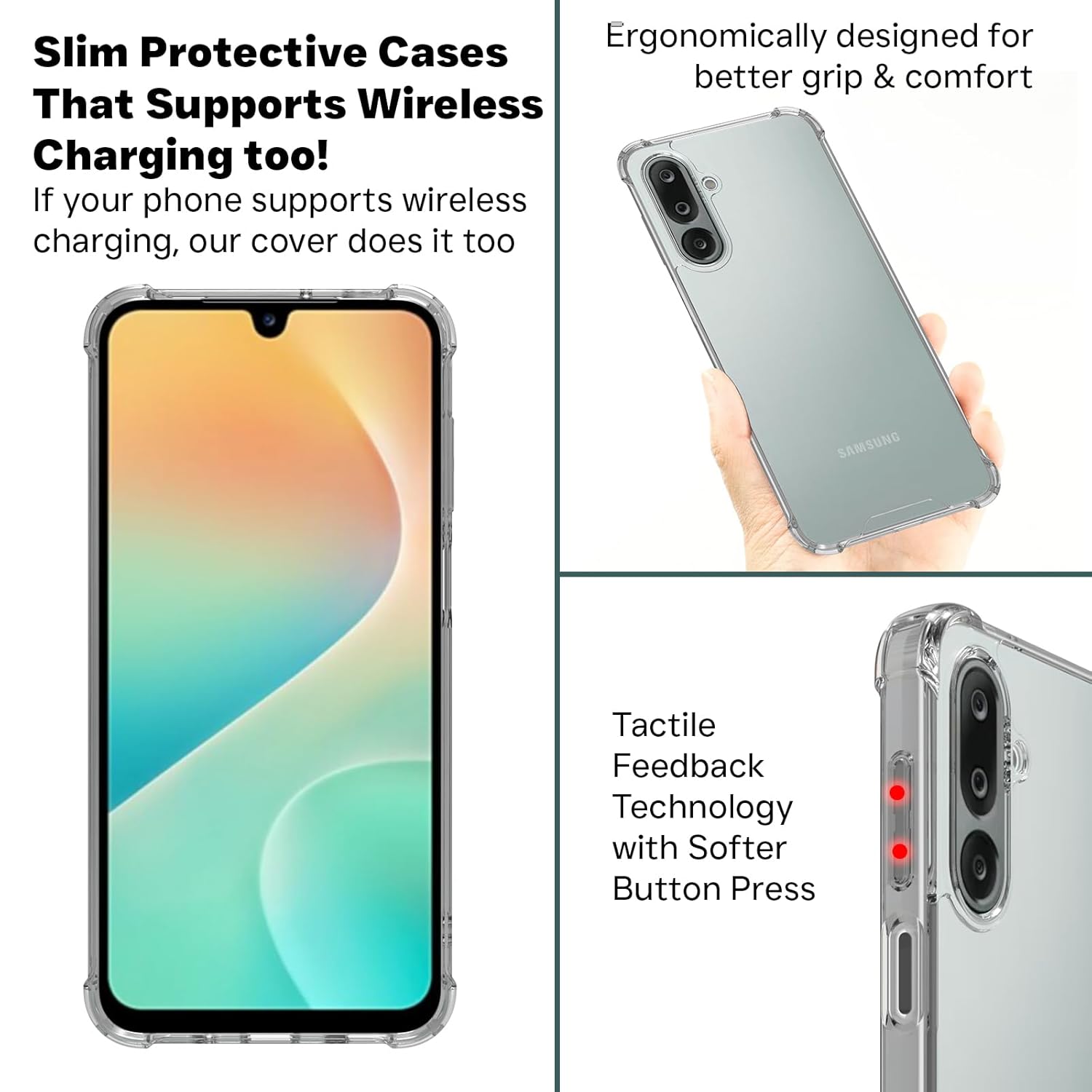Samsung Galaxy M36 / Galaxy F36 Back Cover Case | Clear Hybrid - Clear