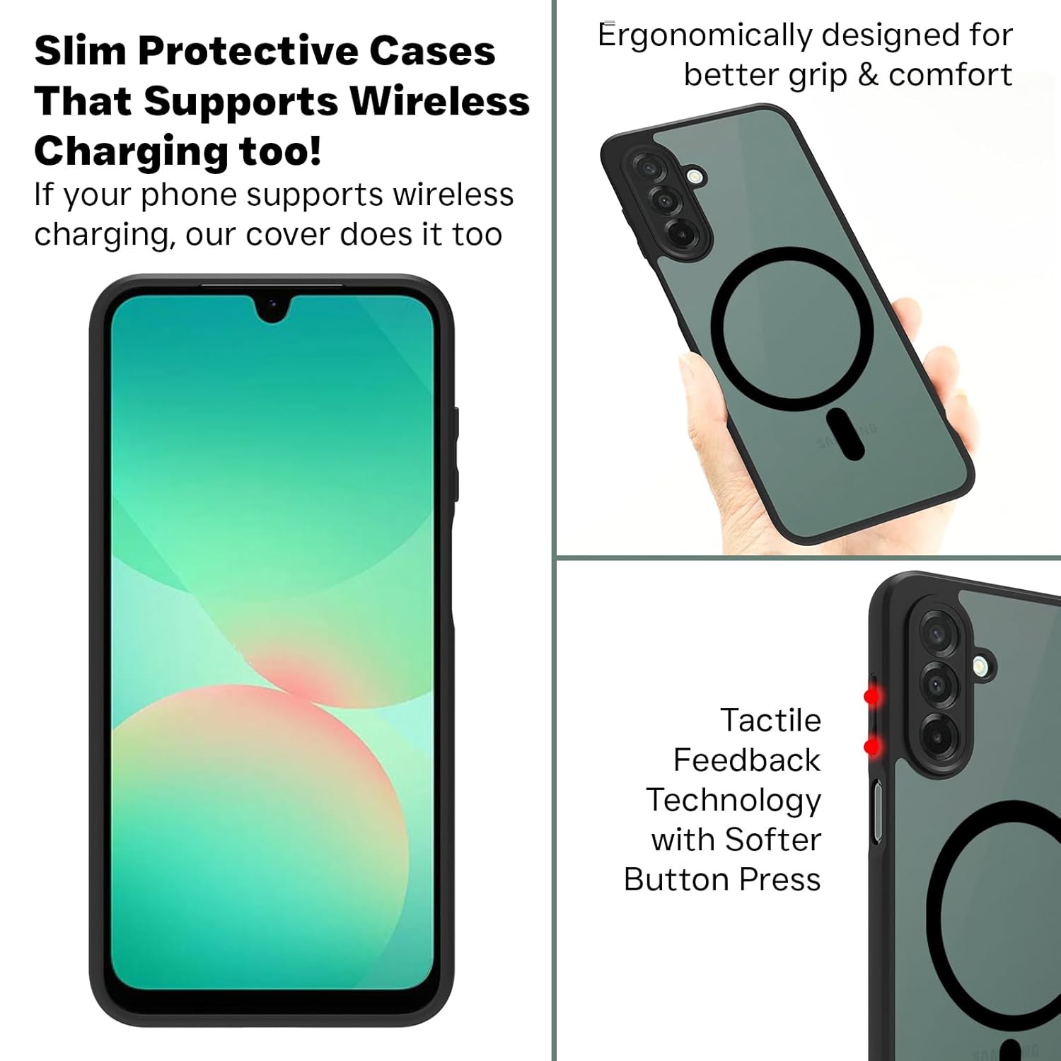 Samsung Galaxy A26 5G Back Cover Case | Sleek Hybrid - Matte Black Magnetic