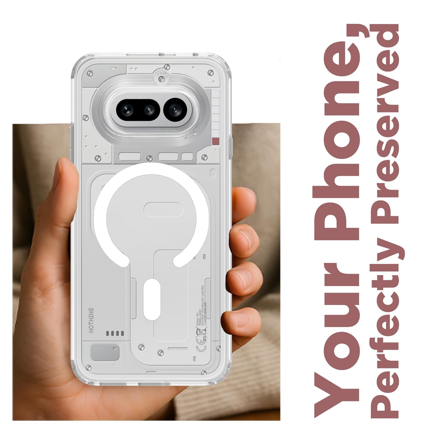 Nothing Phone 4a 5G Back Cover Case | Clear Hybrid - Clear Transparent Magnetic