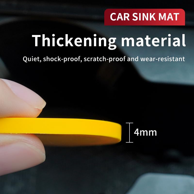 Universal Cup Holder Coasters | Anti-Slip Washable Car Cup Holder Inserts - Yellow